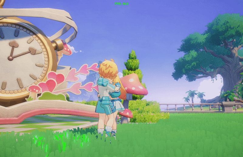 RO 仙境傳說:世界之旅的社交動作展示,多名玩家一起做出可愛的表情動作。