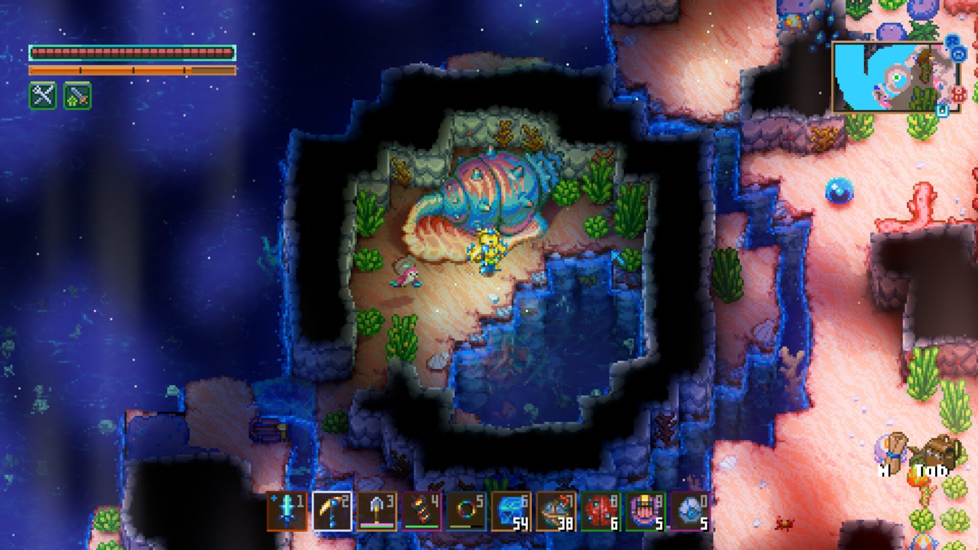 在核心守護者的地下世界中挖掘