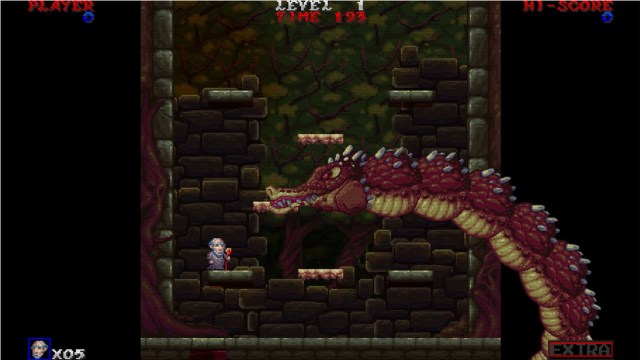 亞瑟爵士在平台間跳躍