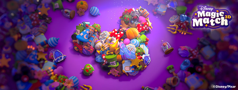 《Disney Magic Match 3D》遊戲主視覺