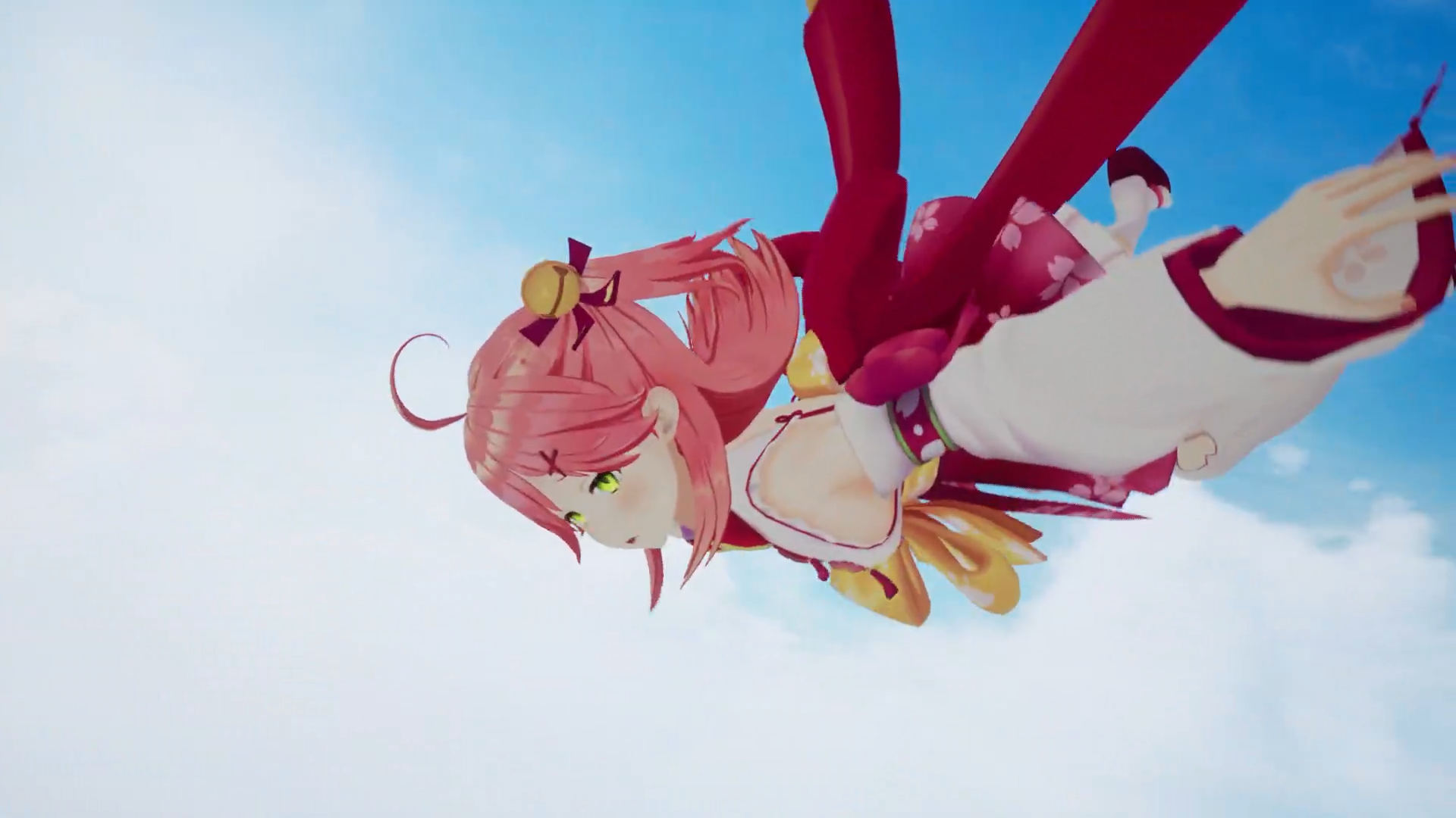 櫻巫女角色在充滿日式風格的街道上