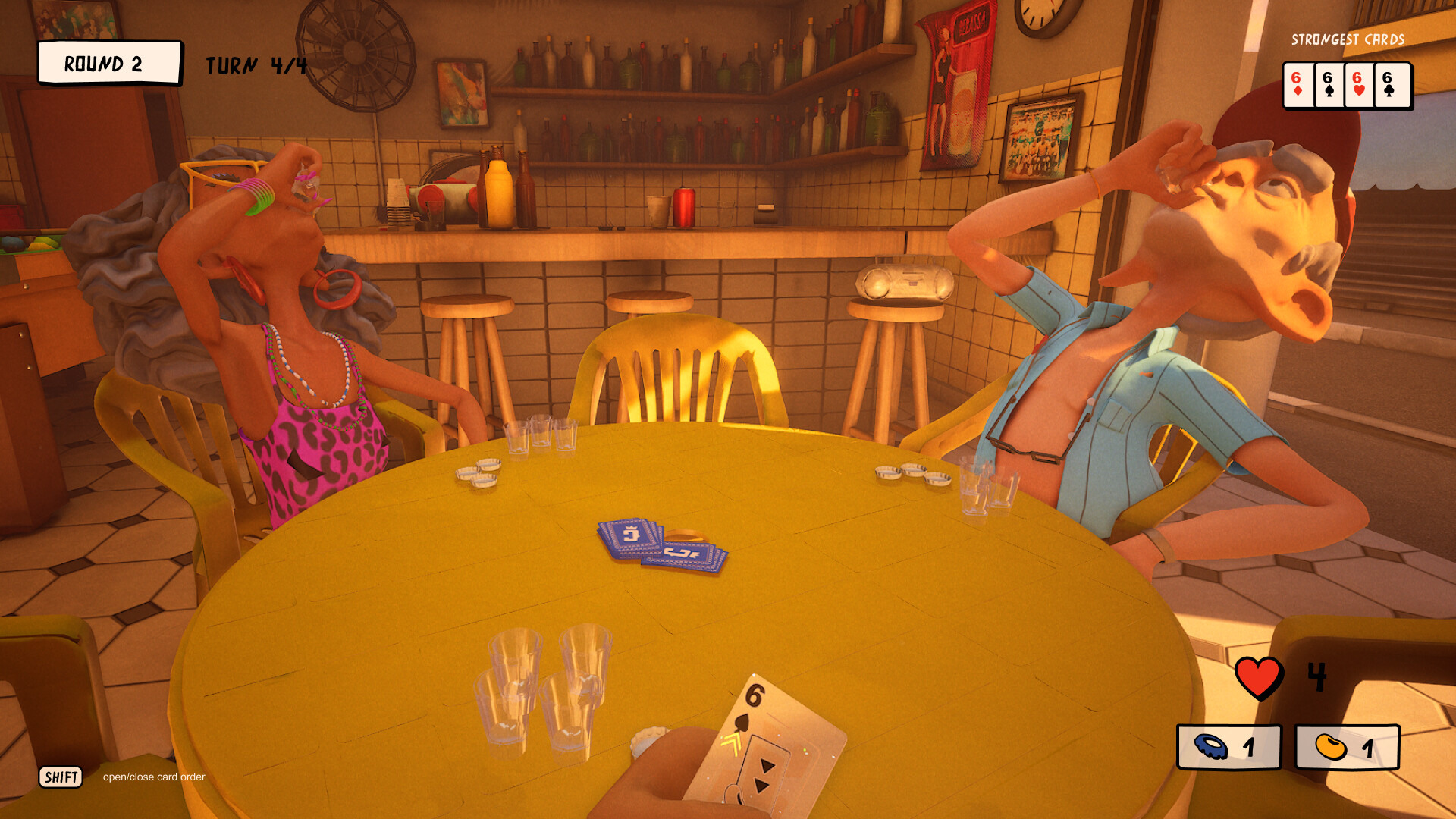 玩家們在虛擬的酒吧牌桌上進行對決