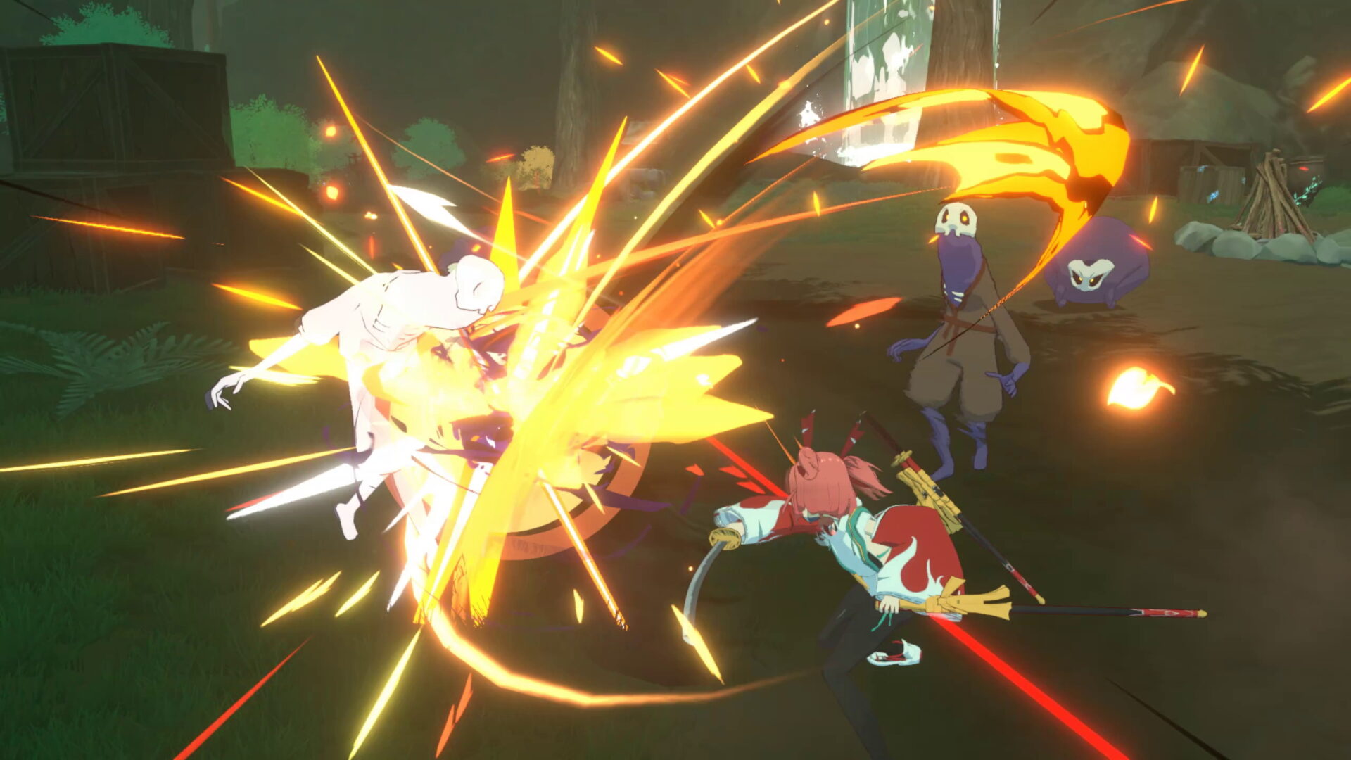 炎姬遊戲中閃避彈幕的畫面