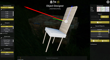 遊戲中的物件設計師介面,展示玩家自訂家具