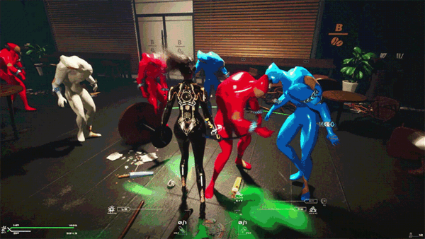 女主角在遊戲中施展華麗的範圍攻擊