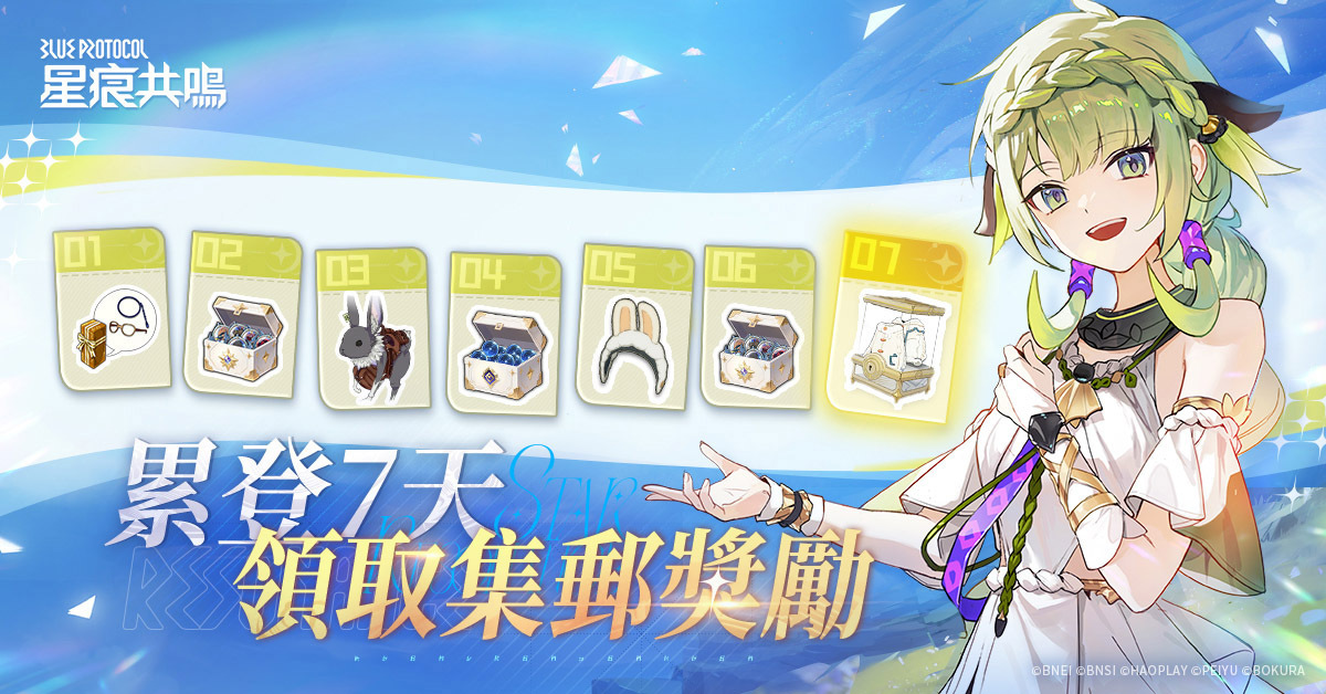 七天登入集郵獎勵