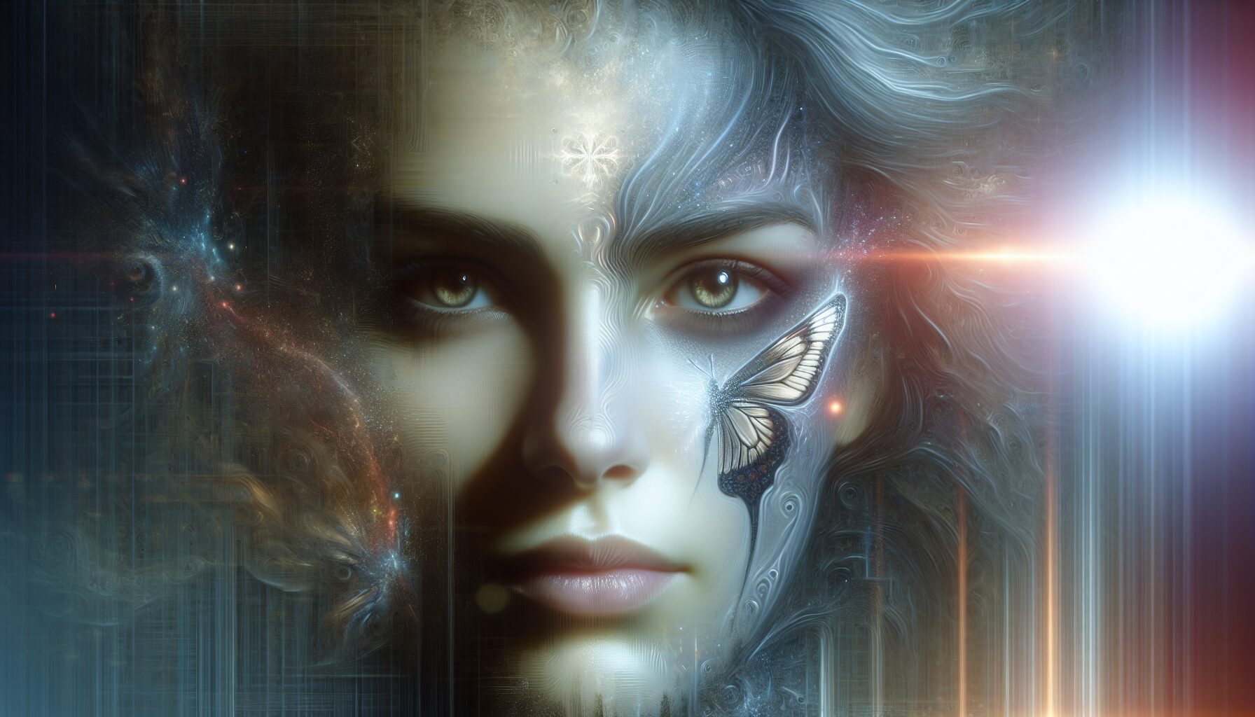 伊芙蝶角色藝術 - 主角伊芙幻變姿態，融合科技與生命力量