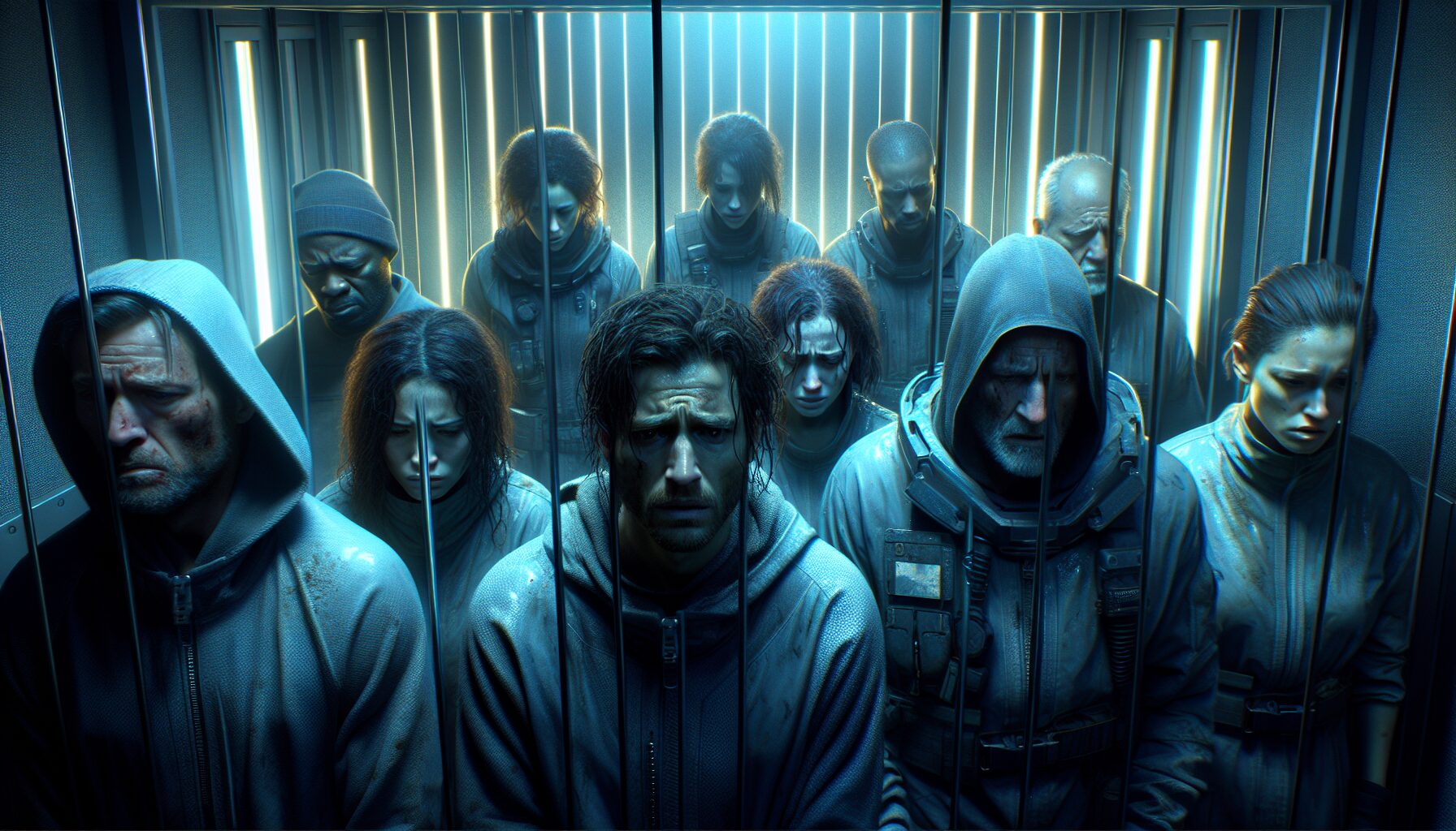 黑袍糾察隊第四季海報，展現主要角色於黑暗氛圍中的合照