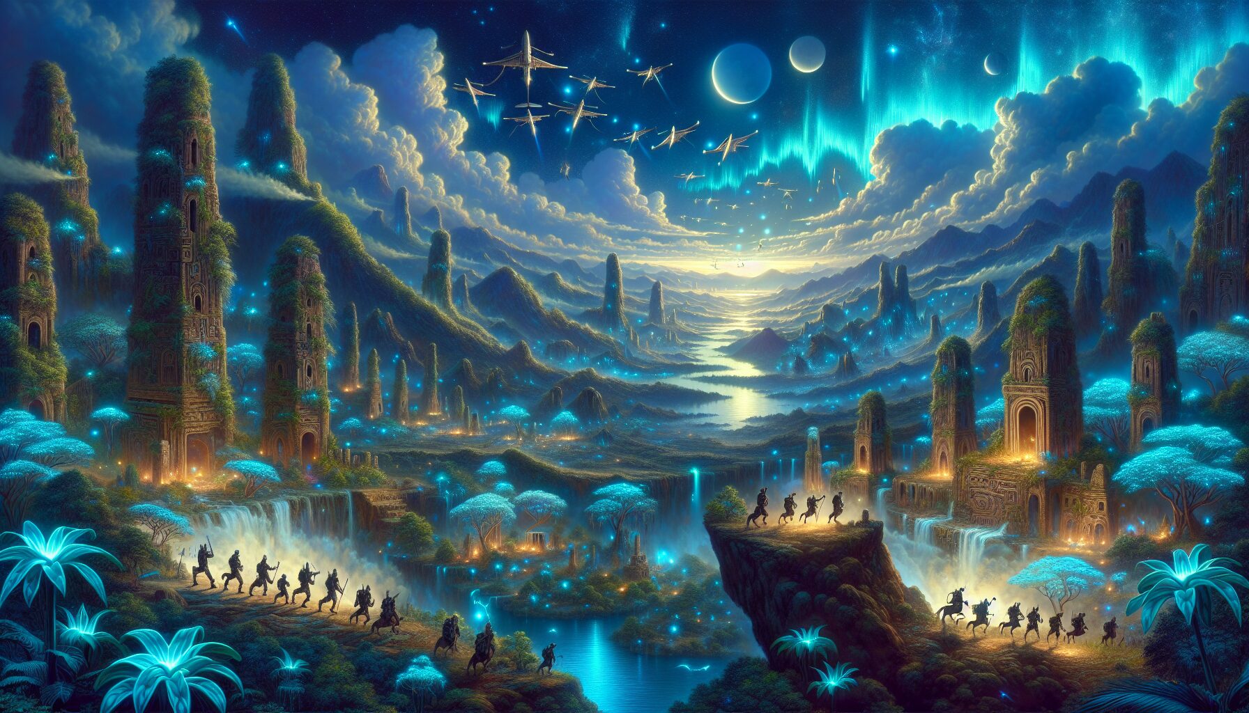 天墜之地新地圖宣傳圖,展示神秘夜光環境