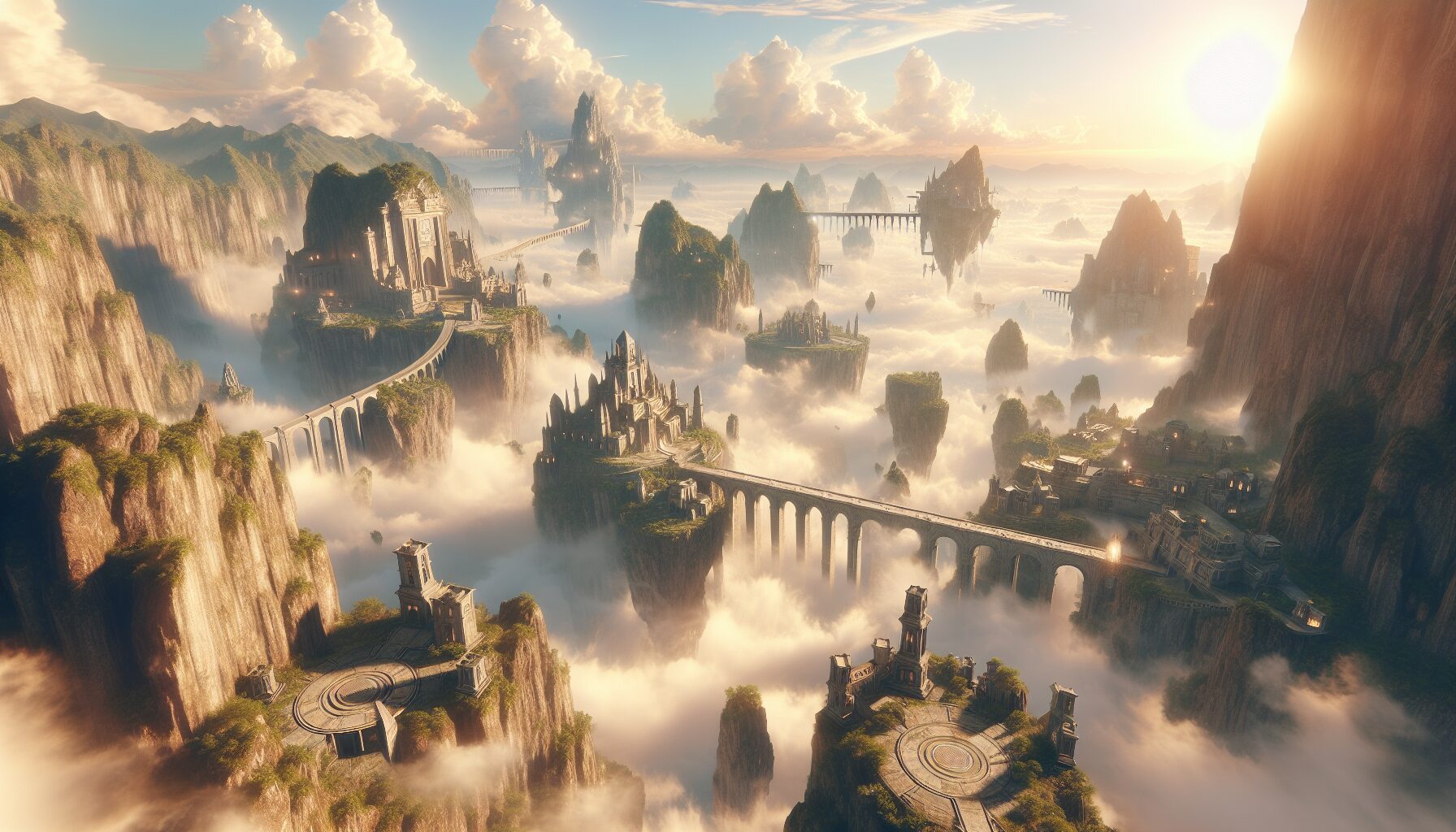 林克俯瞰空島與海拉魯大地