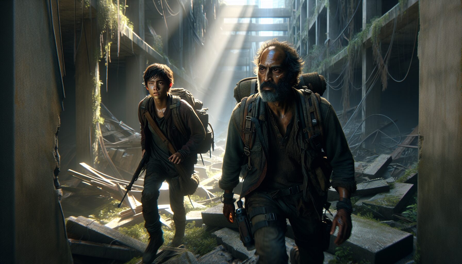 《最後生還者 二部曲》艾莉與艾比正面對決海報,象徵兩位主角間的愛恨與衝突。