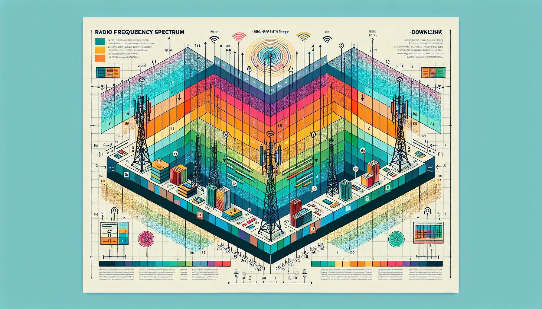 PCS 頻段成對頻譜(上行/下行)原理示意圖