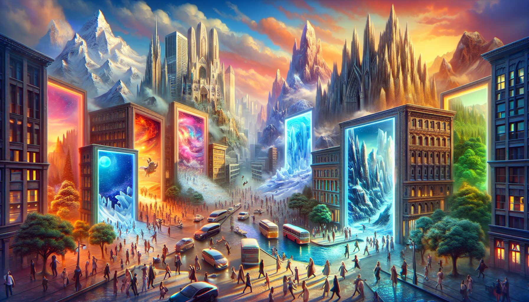 地下城傳送門爆發動畫場景，魔物自奇異光門湧出，現代都市瞬間陷入危機。