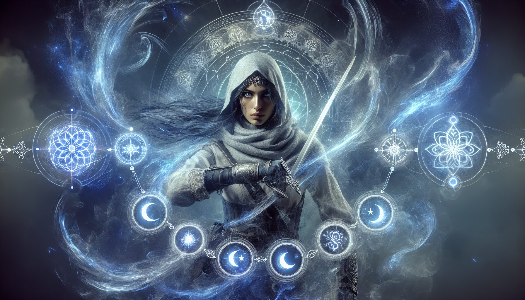 鏡流官方主視覺，展現冰屬性與劍首風範