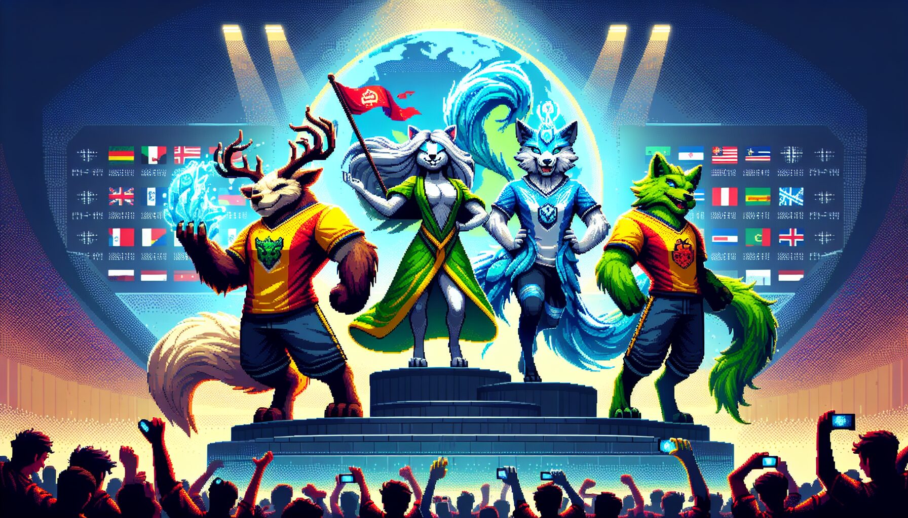 選擇代表隊伍與島上風格各異的場景畫面