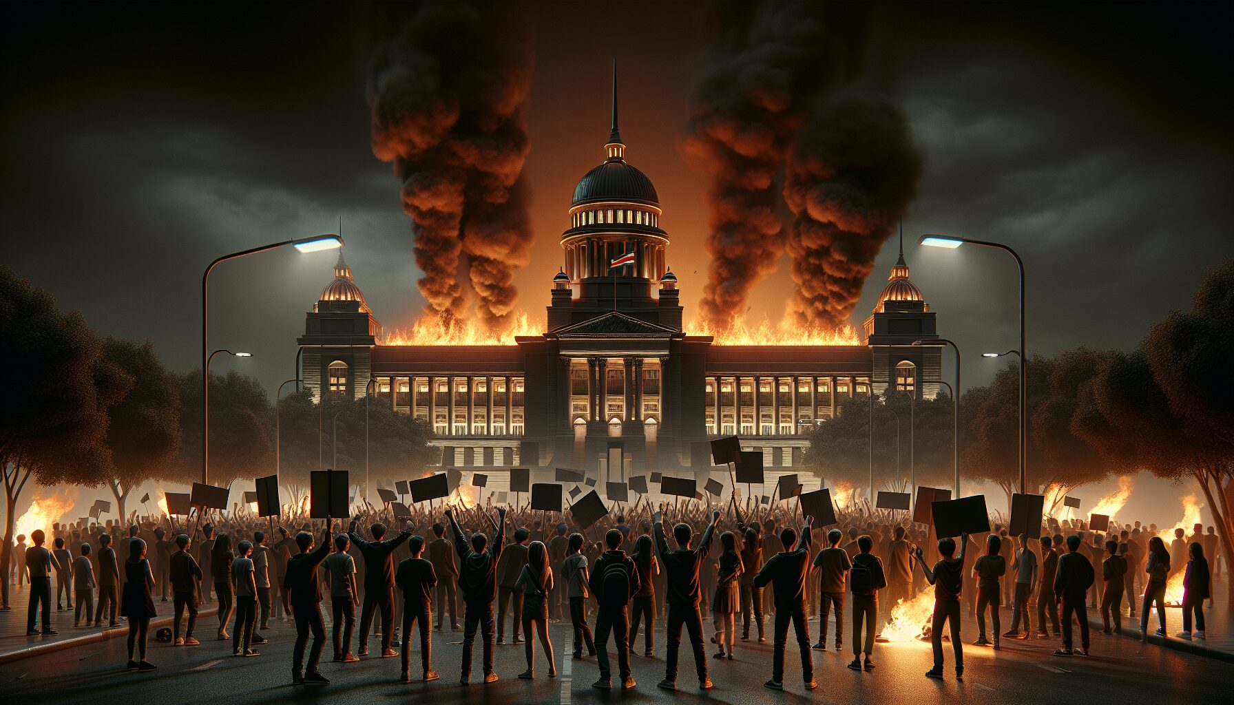 尼泊爾Z世代抗爭焚燒國會大樓