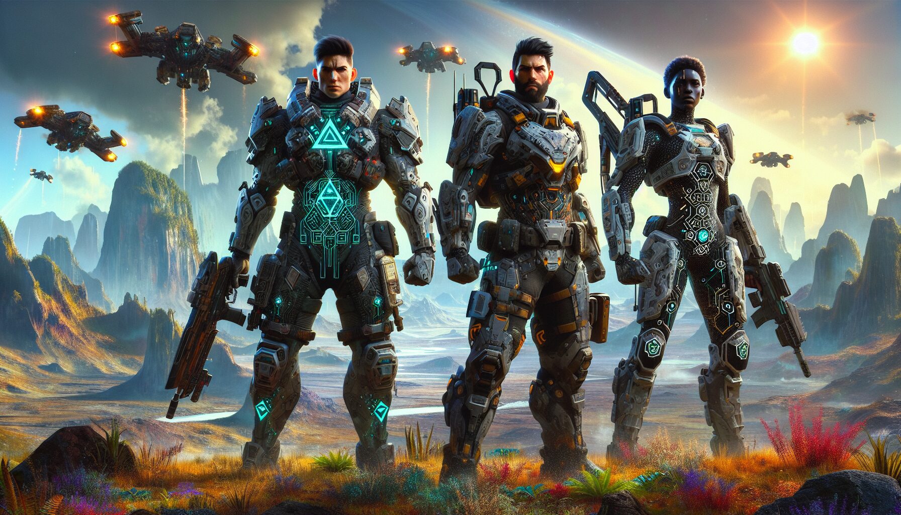 三位Freegunners角色技能操作遊戲畫面截圖