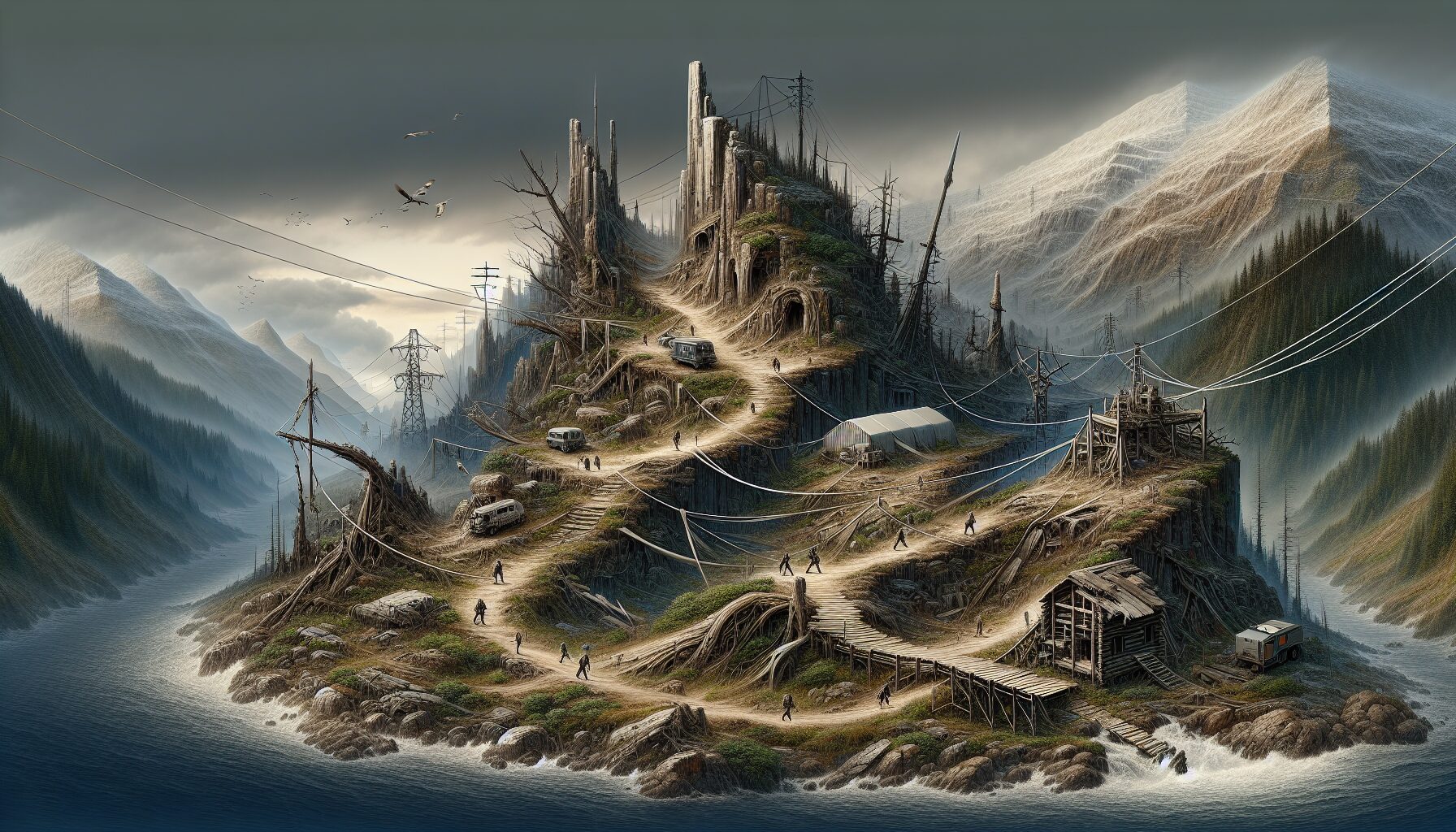 玩家間非同步協作搭建步道與設施