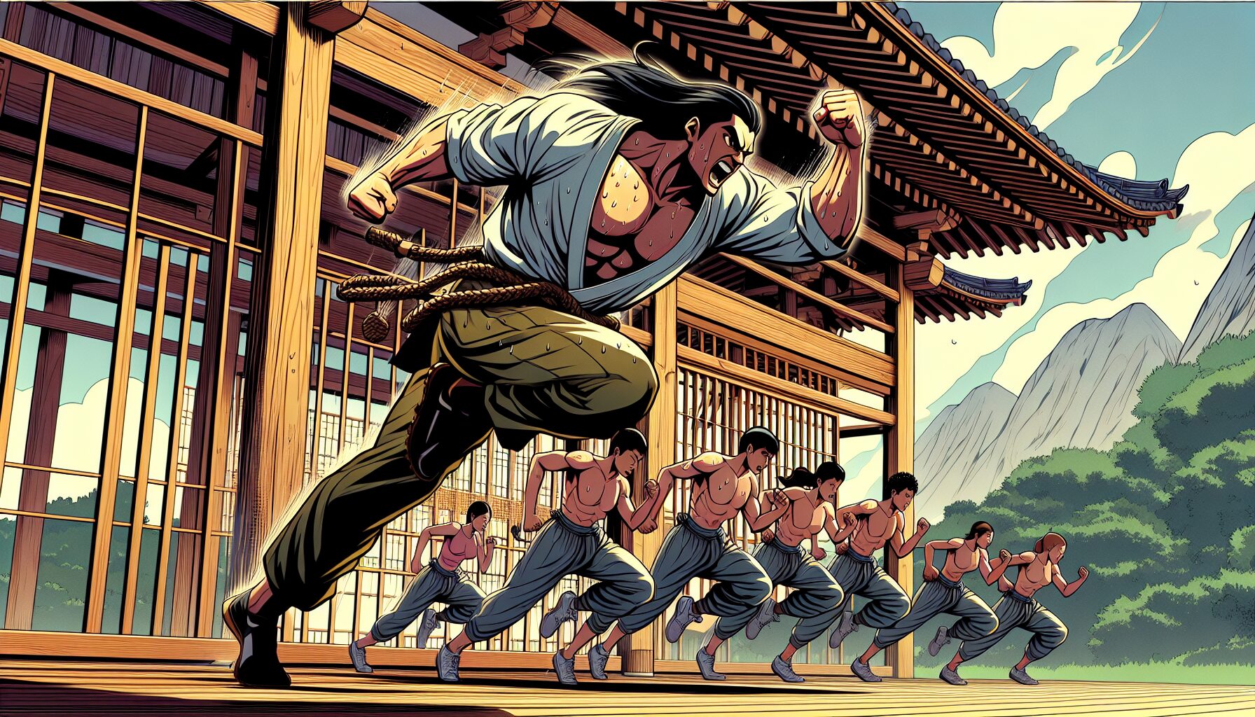 主角群進行柱訓練，經歷重重關卡