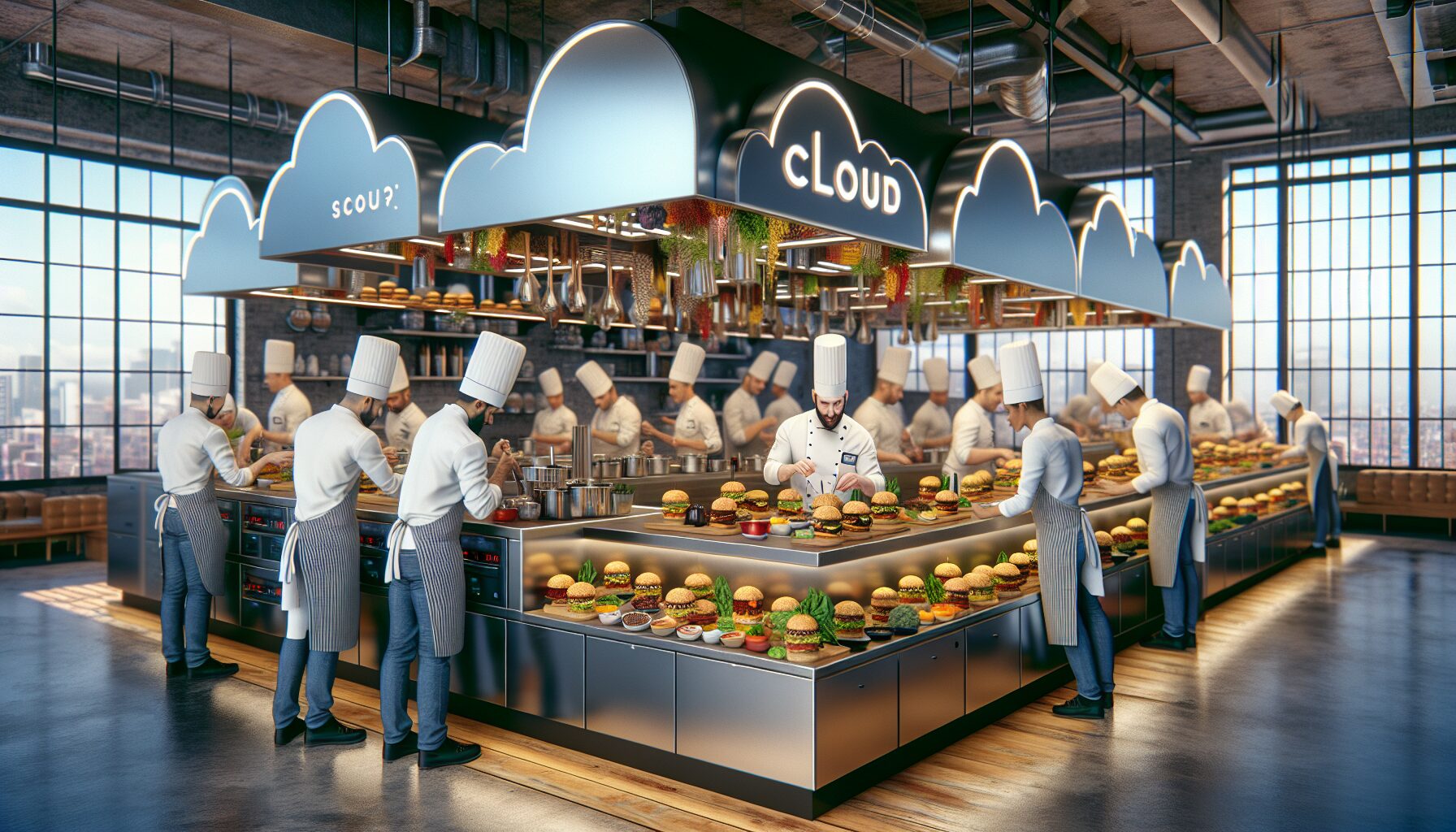 阿神創立的KAMIKAMI BURGER雲端漢堡品牌形象照