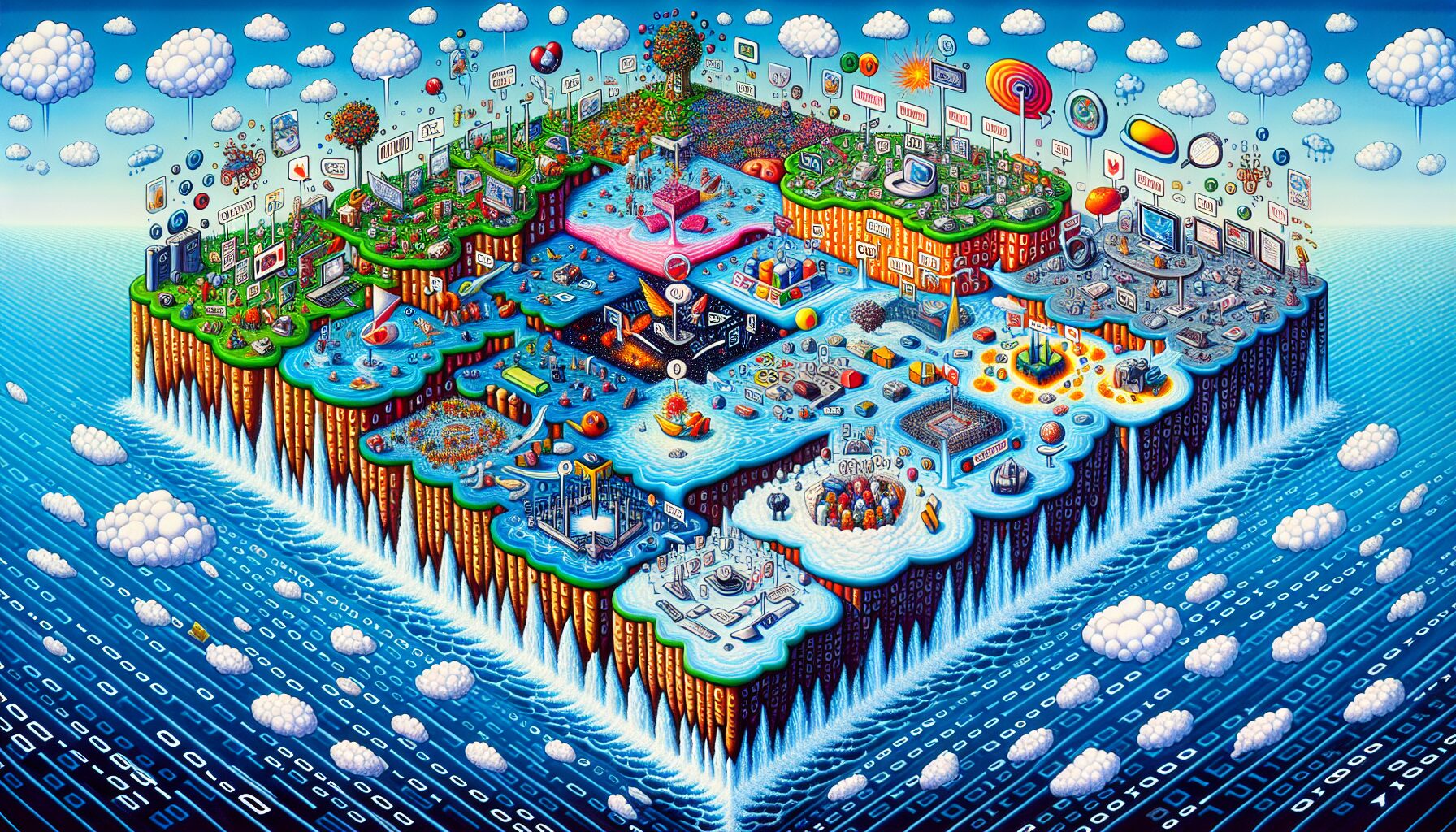 K島多元板塊示意圖,囊括動漫、遊戲、模型、軍武及惡搞等豐富主題