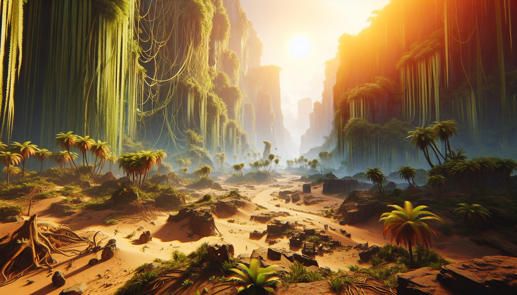 古代樹森林場景，展現壯闊開放世界地貌。