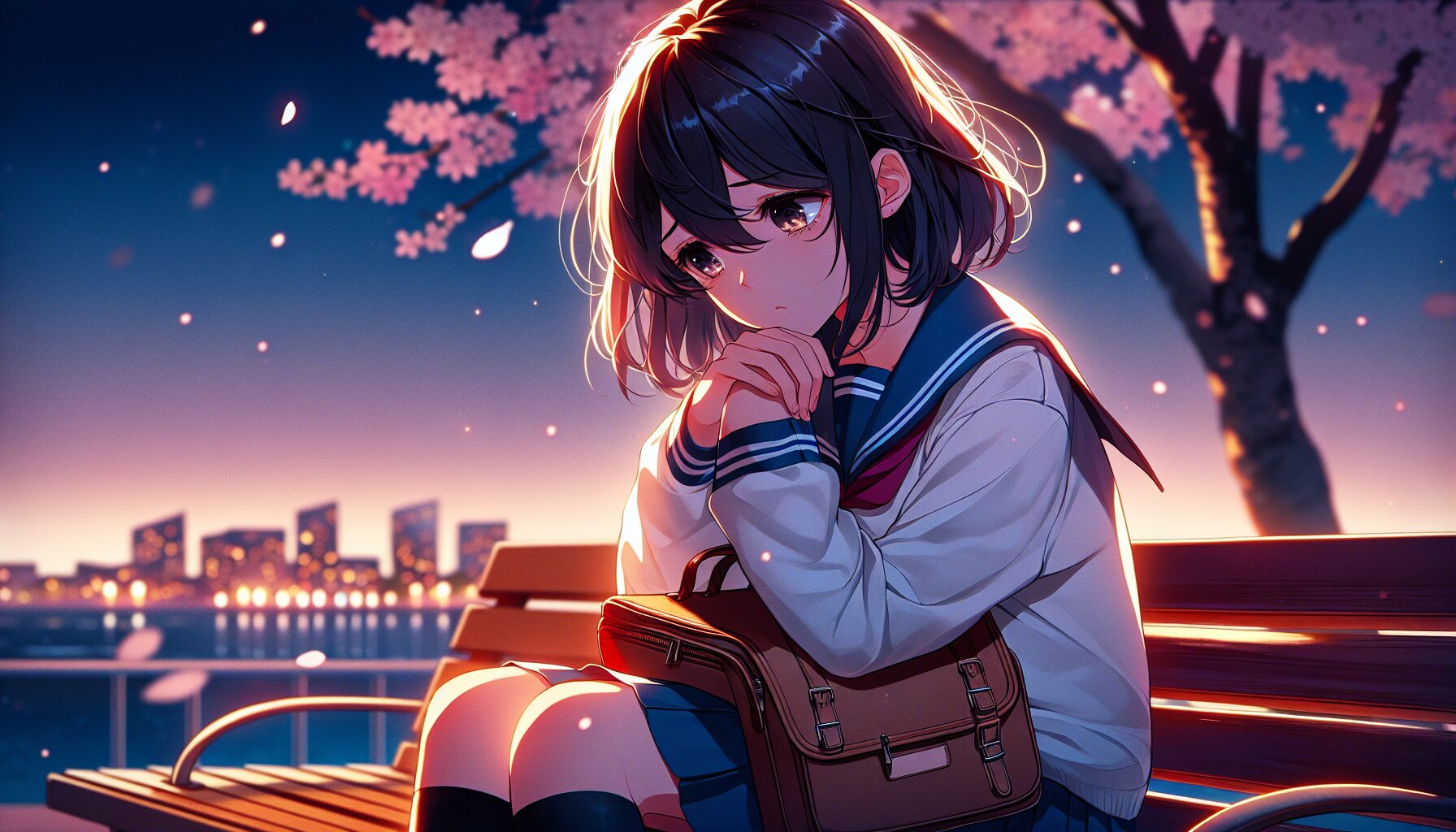 八奈見杏菜坐在餐廳失落,用雙手托著臉,透著哀傷