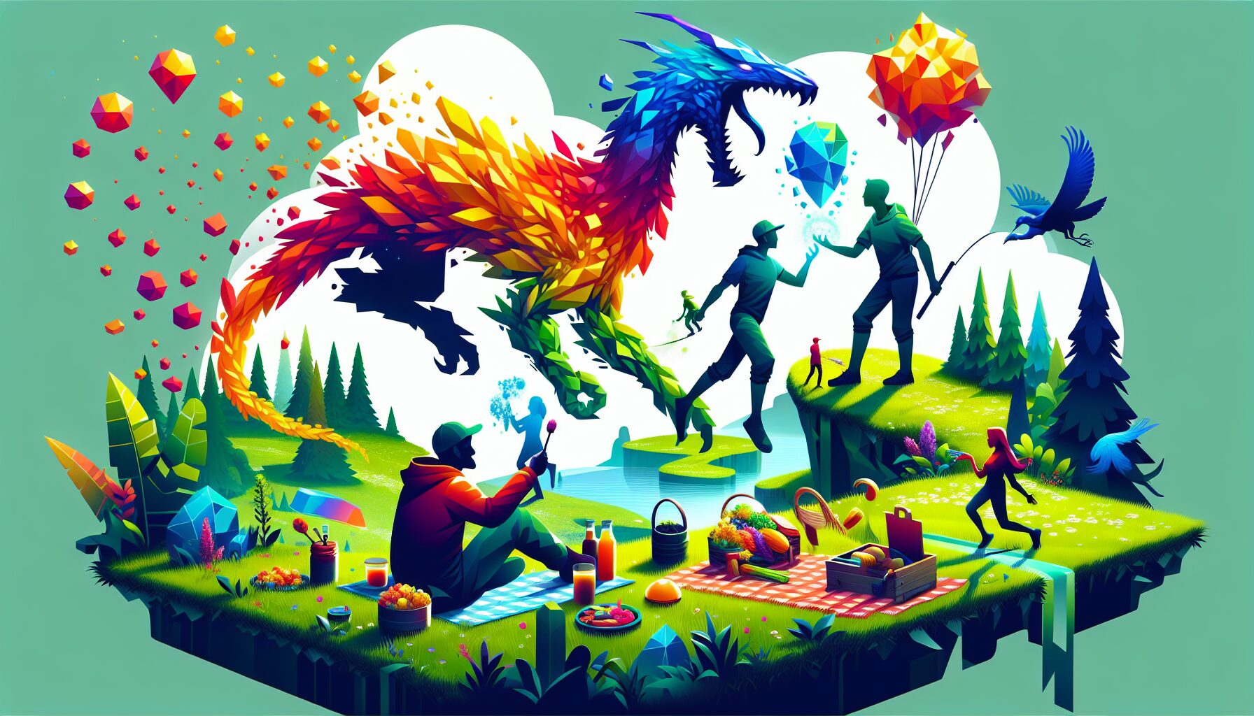 四人集友圈進行太晶團體戰實機畫面