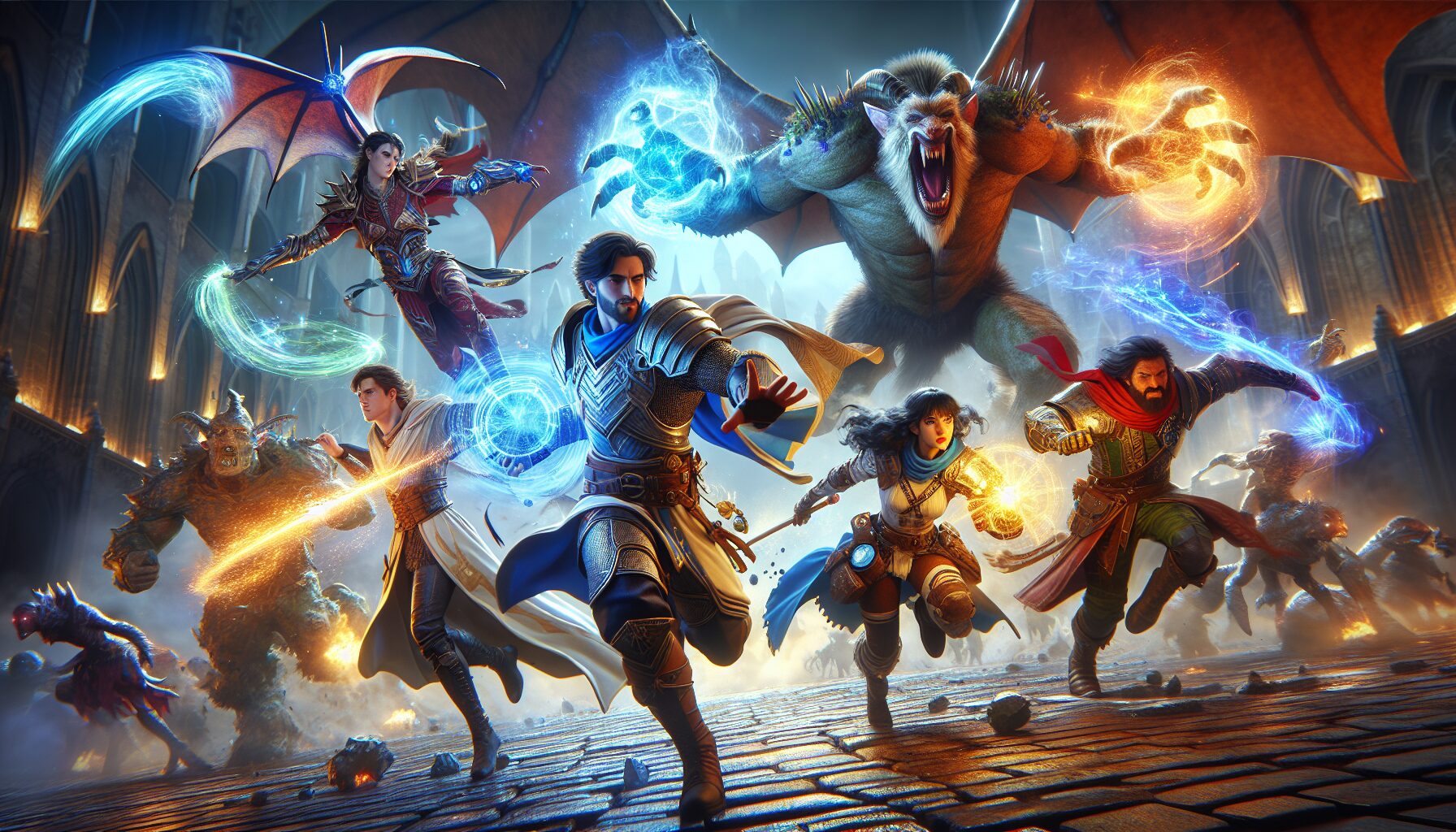 華麗且高度動作感的即時戰鬥系統畫面