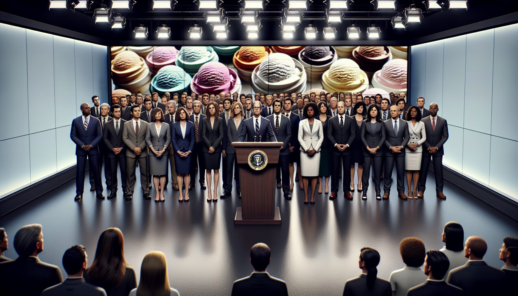 美國IDFA與政府相關部會共同舉辦的冰淇淋承諾發布會,業者與官員並肩宣布產業新里程碑。