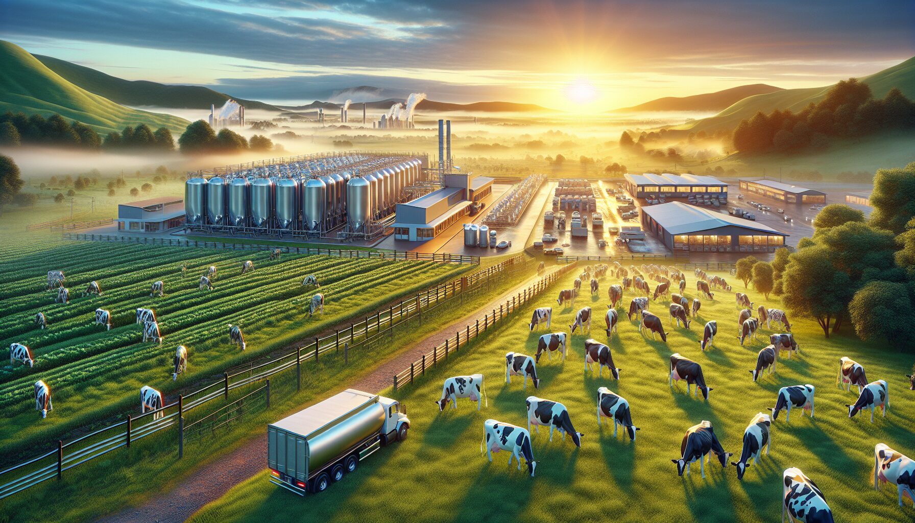 乳製品加工廠的生產線,真正牛乳為核心原料,持續推動美國農業發展。