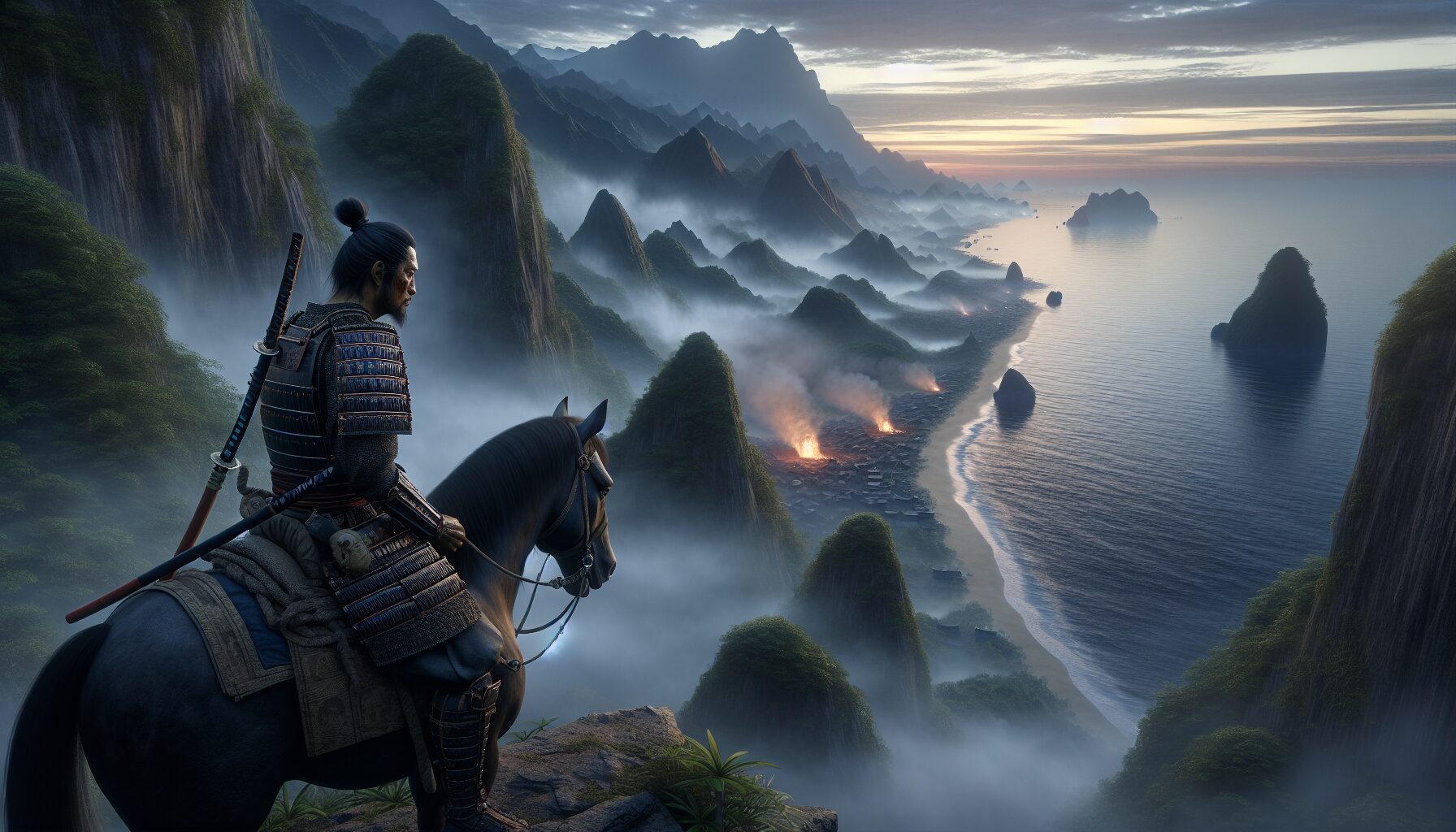 壹岐島資料片主視覺,呈現仁的內心掙扎與新敵蒼鷹