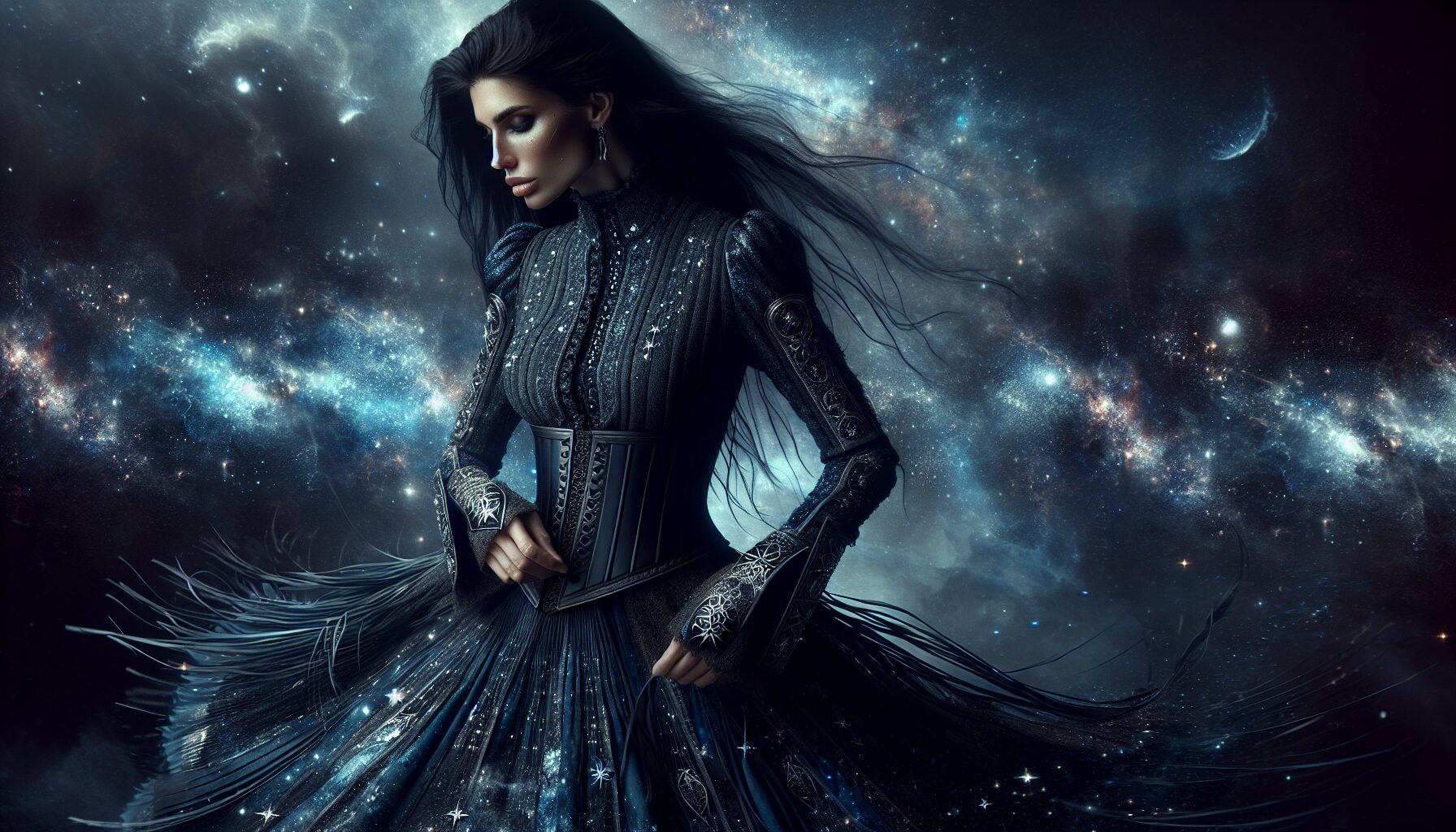 絲柯克深藍星辰為主題的服裝設計特寫