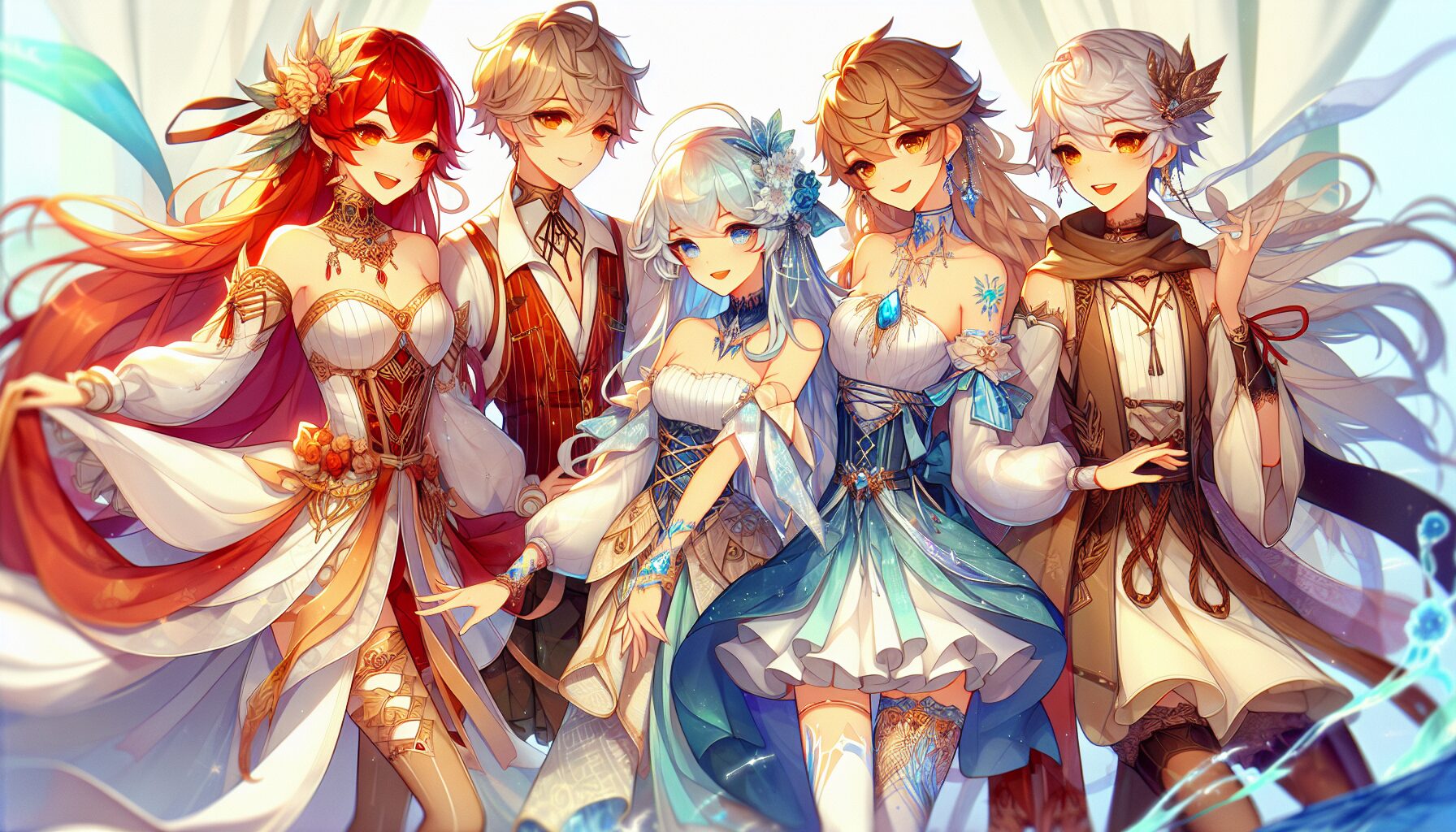 HoloMyth 成員合影官方插畫，展現團隊羈絆