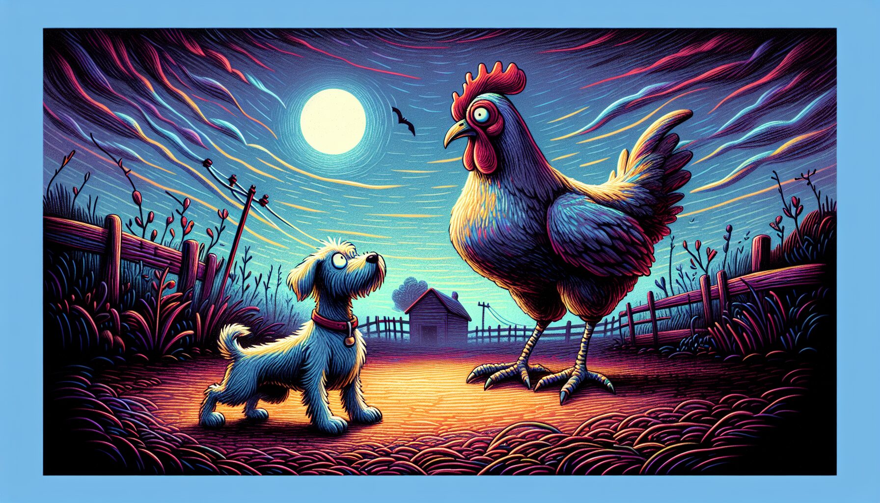 《外太空的雞》動畫短片劇照，膽小狗首次登場