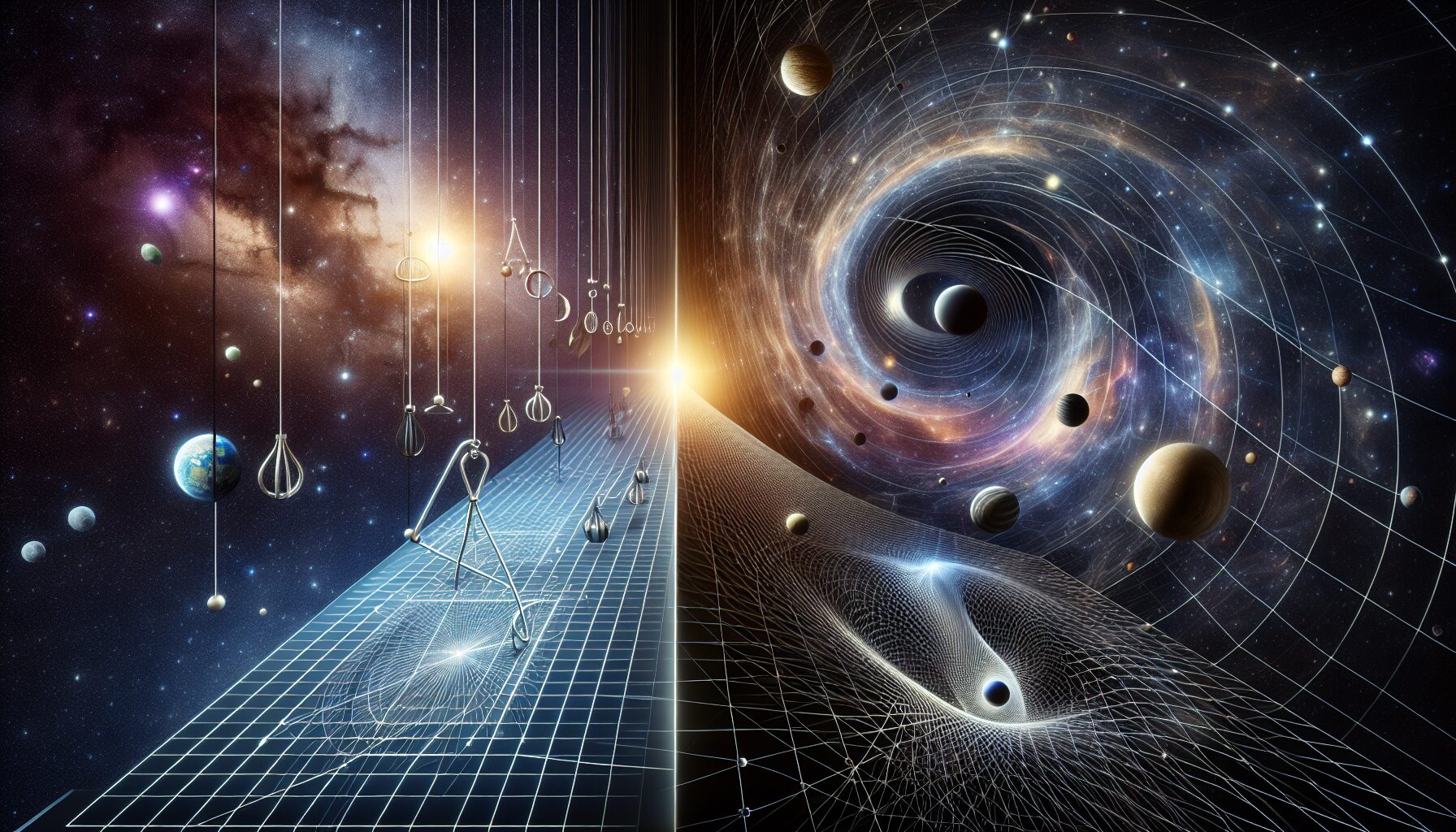 牛頓、馬赫、愛因斯坦時空哲學圖