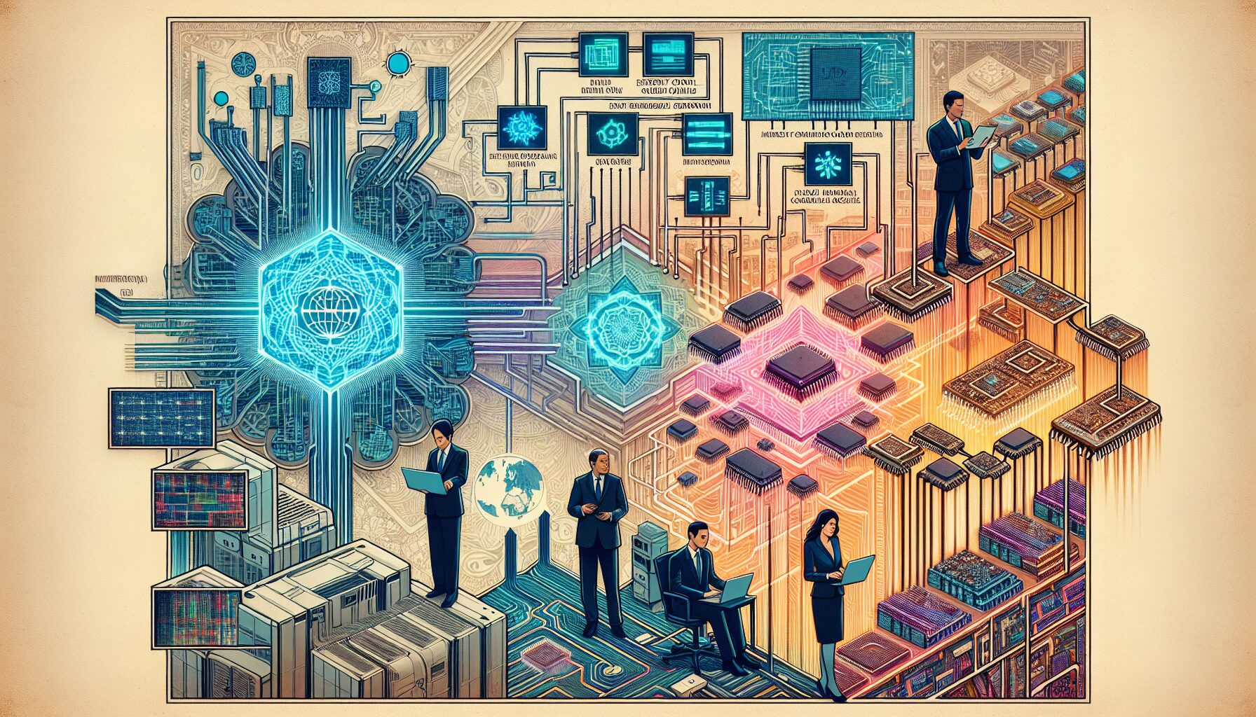 雲端算力與半導體管制的產業變遷示意圖