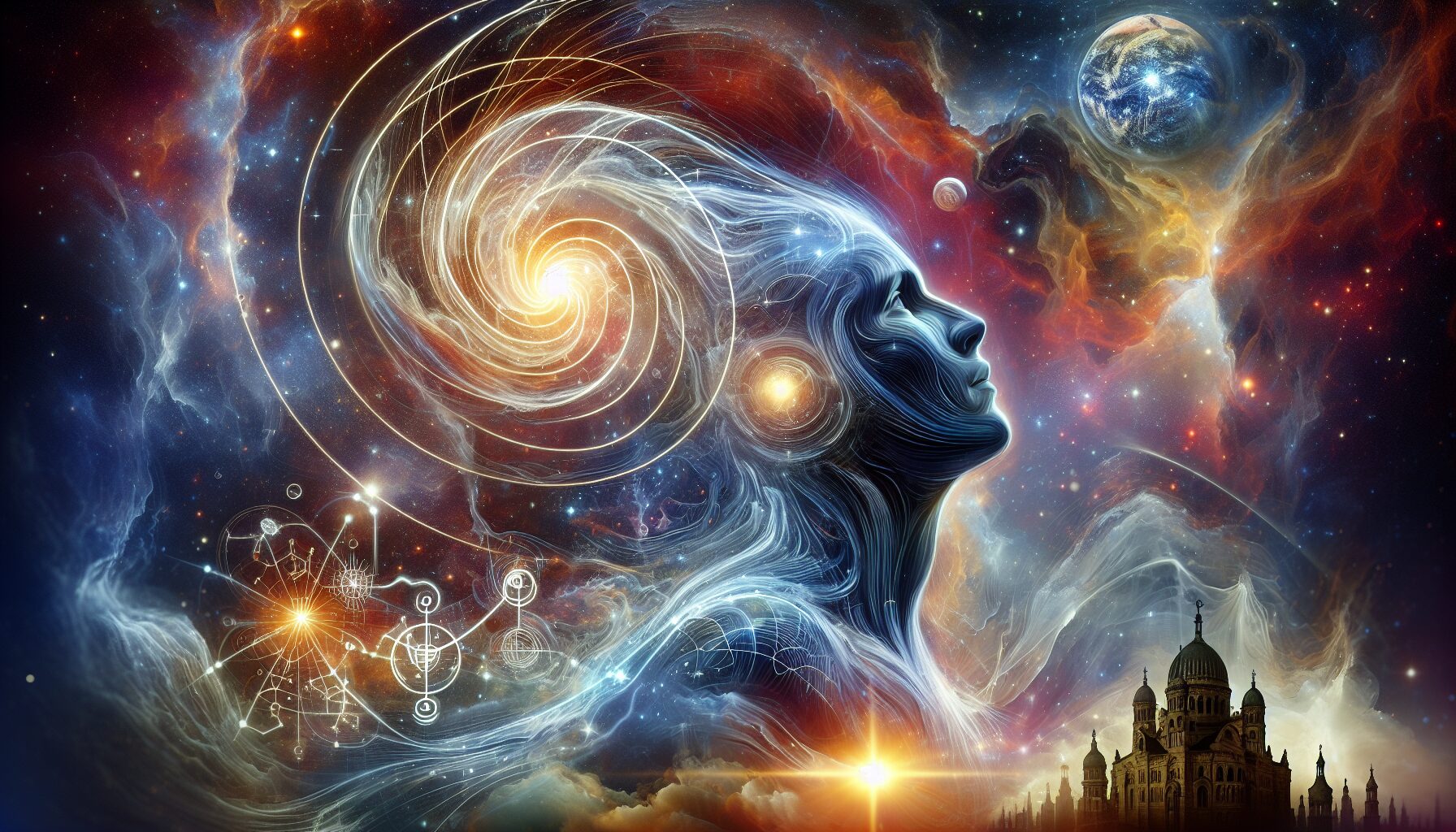 哥白尼革命後的人類宇宙觀與21世紀太空遠景拼接圖