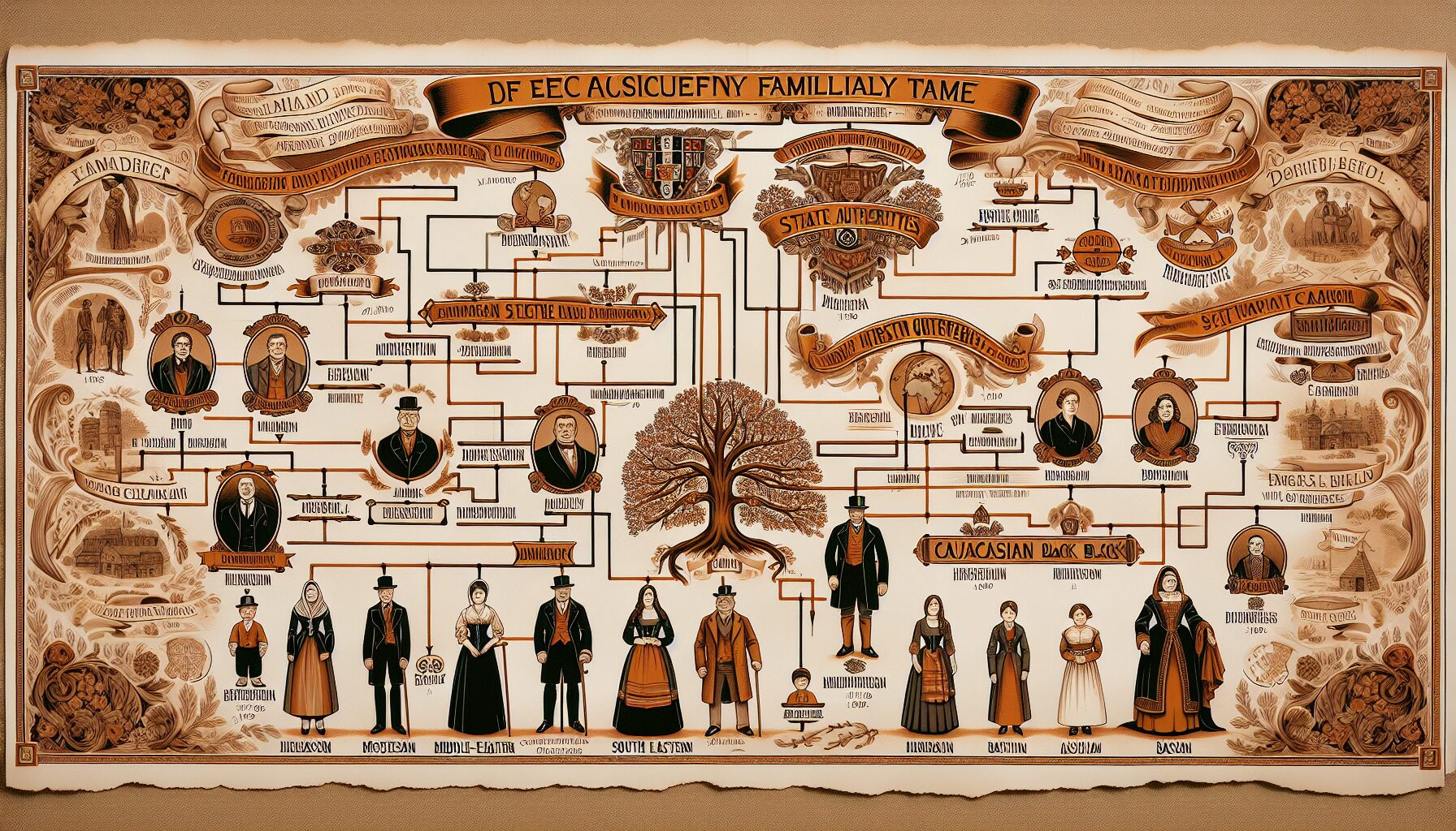 曹姓起源世系簡圖與族譜部分頁面