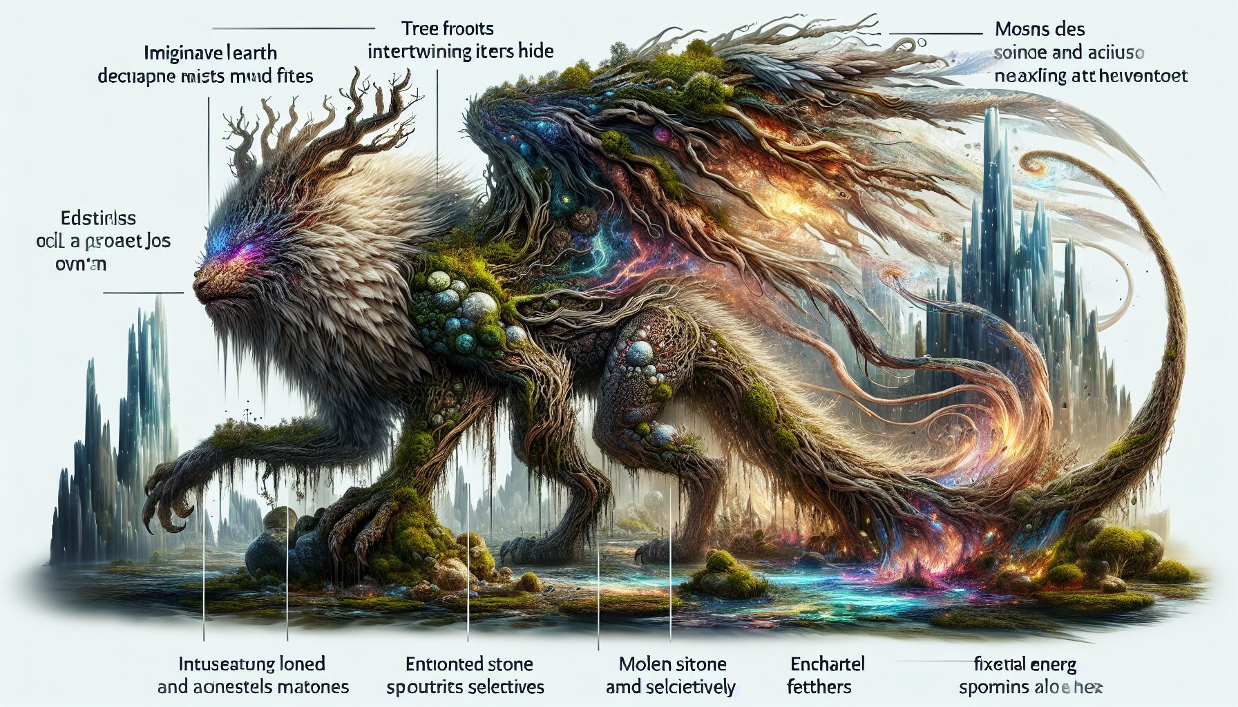 荒金之鷲施展招式瞬間,地形與風暴沙塵交錯,展現東之國奇幻生態