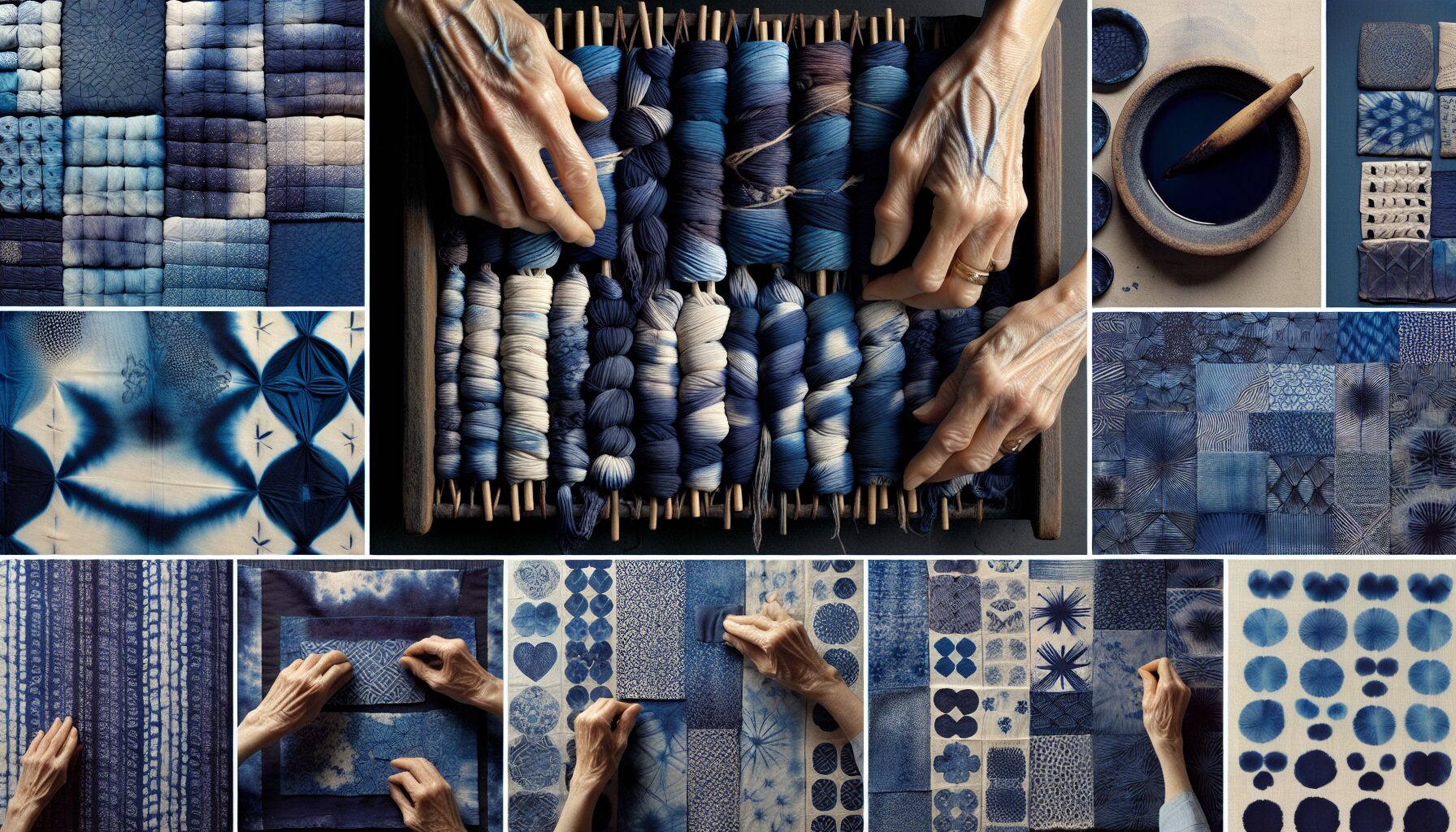 藍染防染工藝作品示意