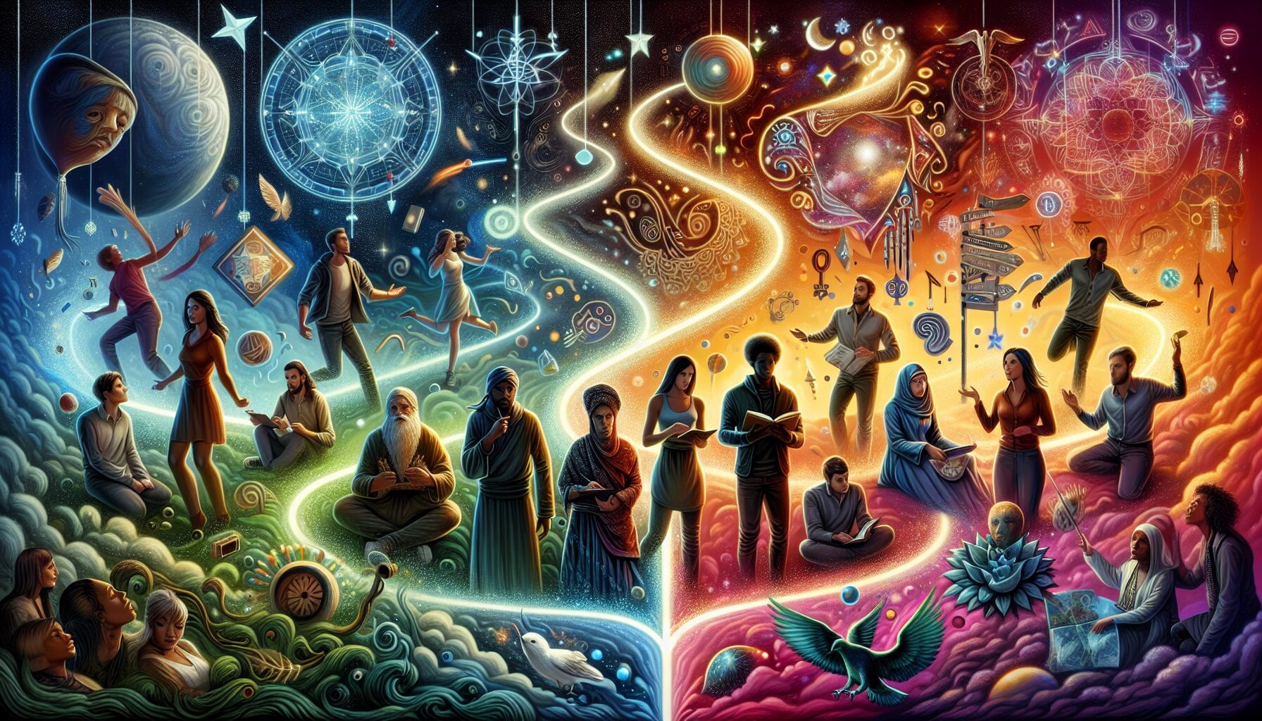 不同命途角色集體站立，展示七大命途的風格與象徵色彩