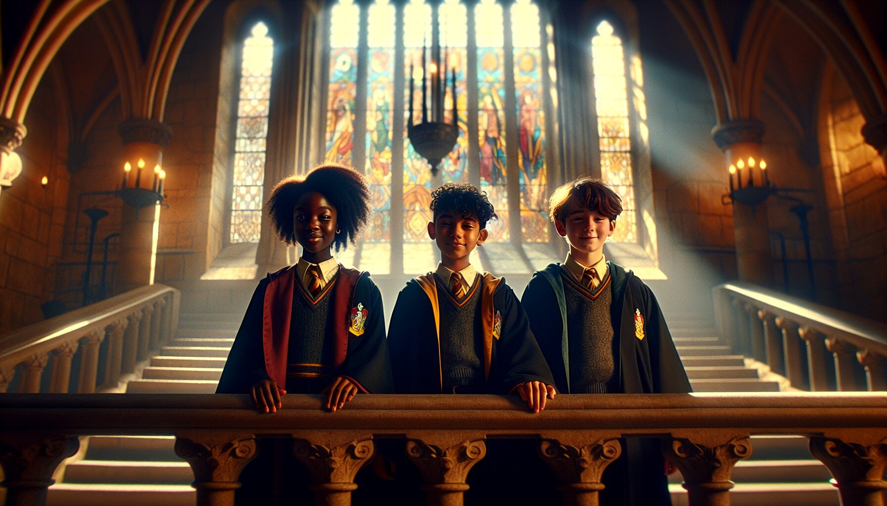 哈利、榮恩與妙麗三位核心主角年少時經典合影。