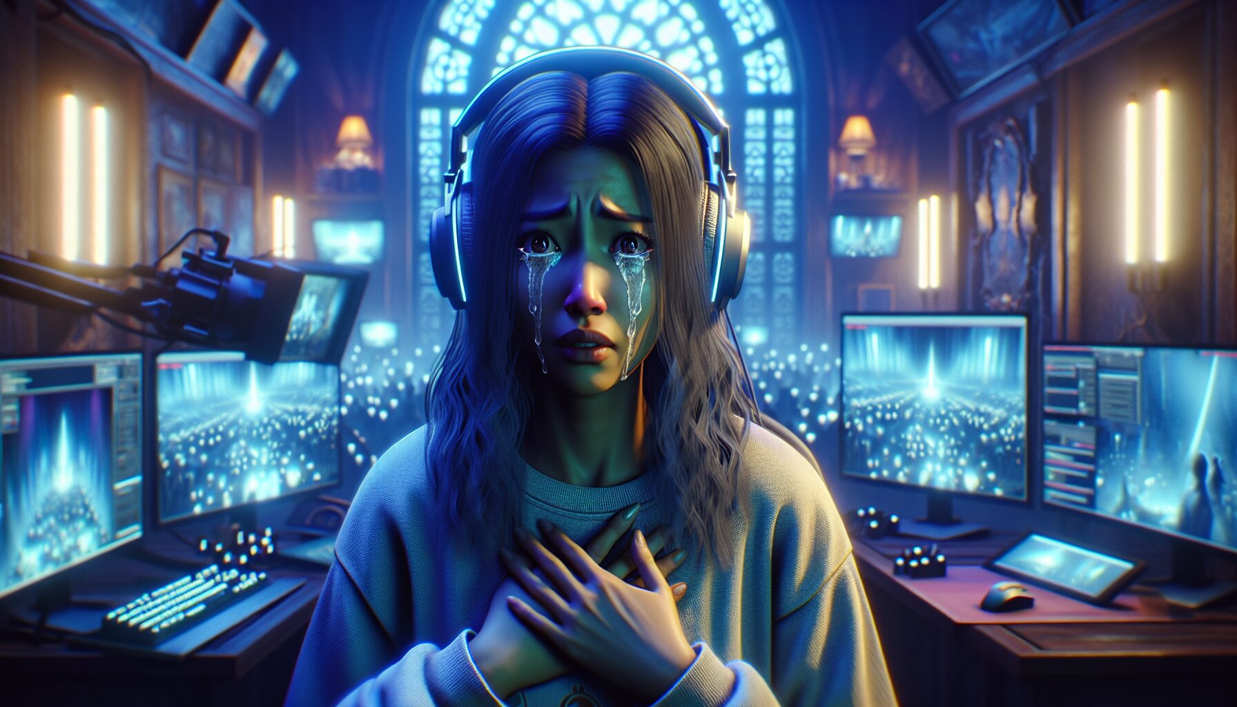 Gura含淚向粉絲告別的直播瞬間