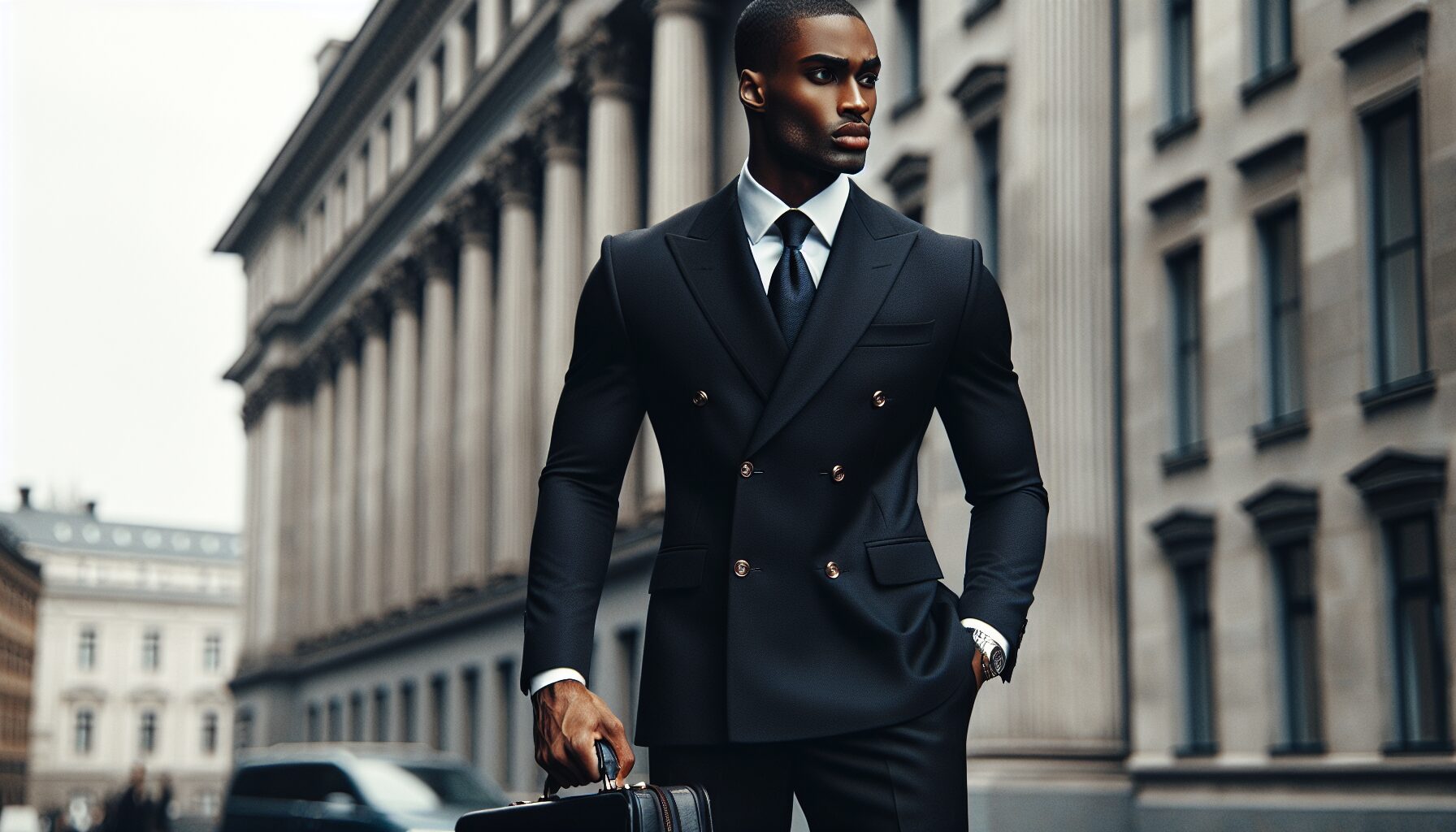 雙排扣西裝細節,展現英倫經典氣勢