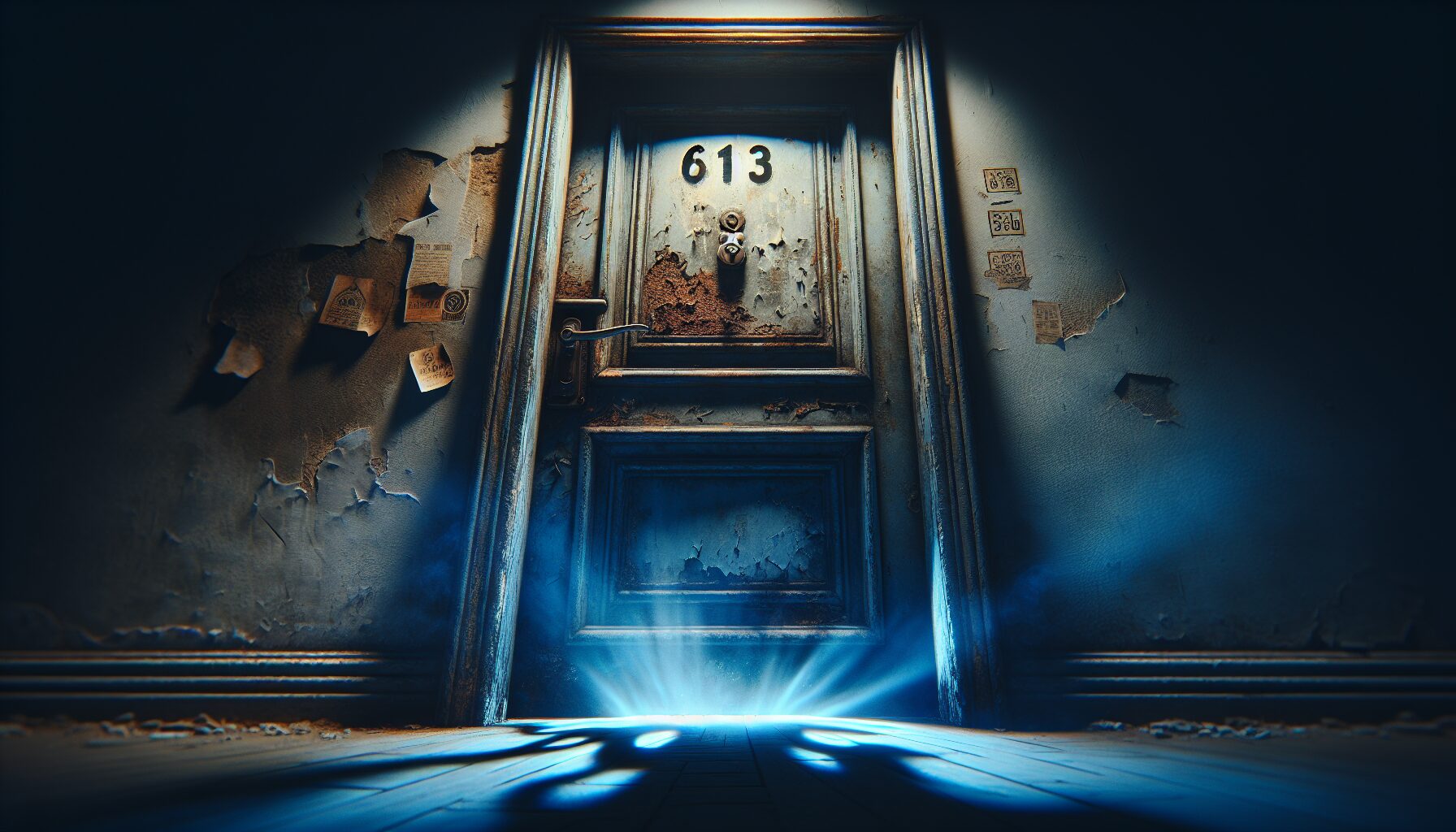 特效美術團隊打造的詭異613號房場景，昏黃燈光與腐蝕牆面增添壓迫感