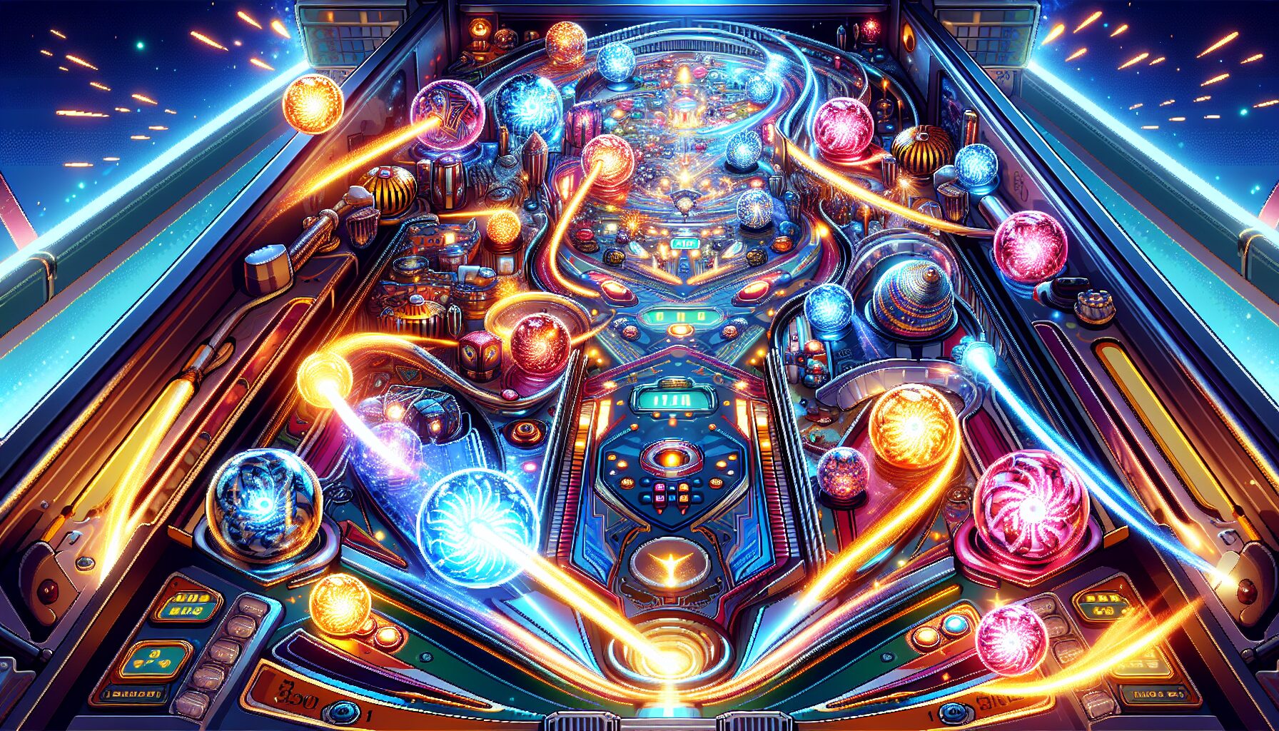 彈射世界戰鬥畫面：彈珠台與角色技能連擊示意