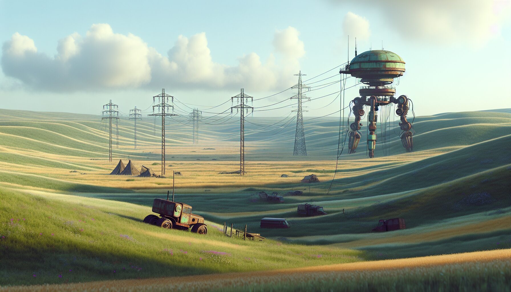 原作圖像小說畫風——平凡鄉村中與巨大機械共存