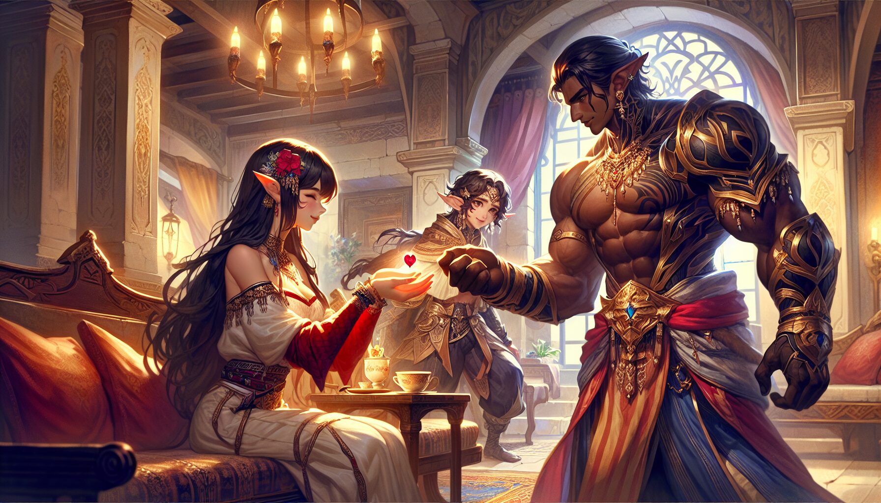 五大元素屬性克制關係與回合制戰鬥界面，展現經典豎屏UI