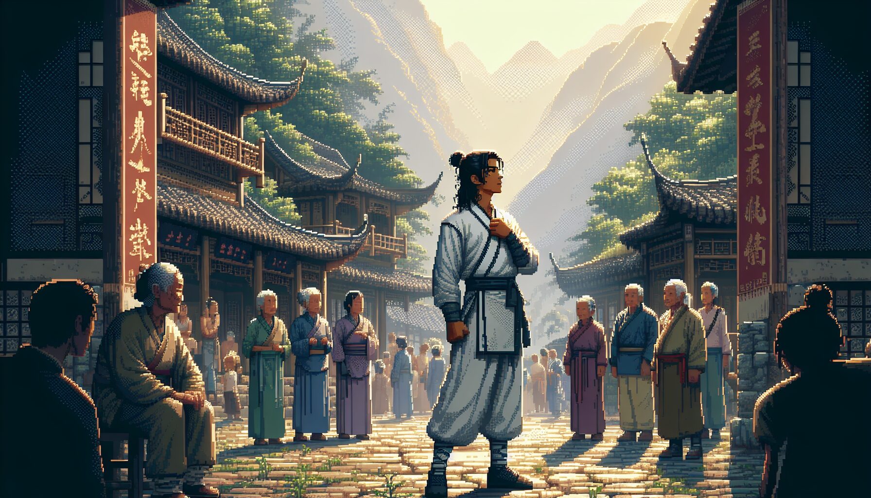 主角宇文逸與江吟風、小彤劇情互動畫面,渲染江湖情仇